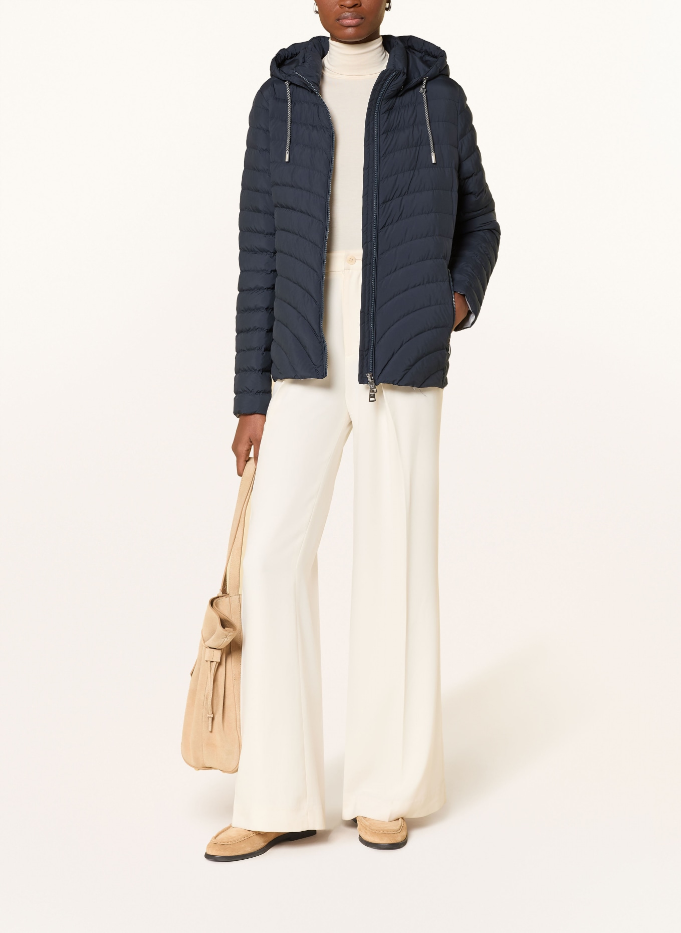 FUCHS SCHMITT Steppjacke mit abnehmbarer Kapuze: DUNKELBLAU