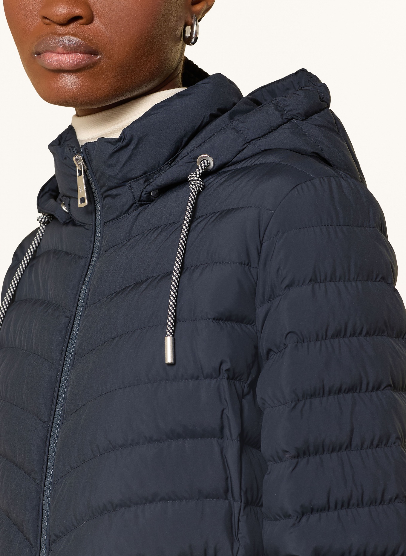 FUCHS SCHMITT Steppjacke mit abnehmbarer Kapuze: DUNKELBLAU