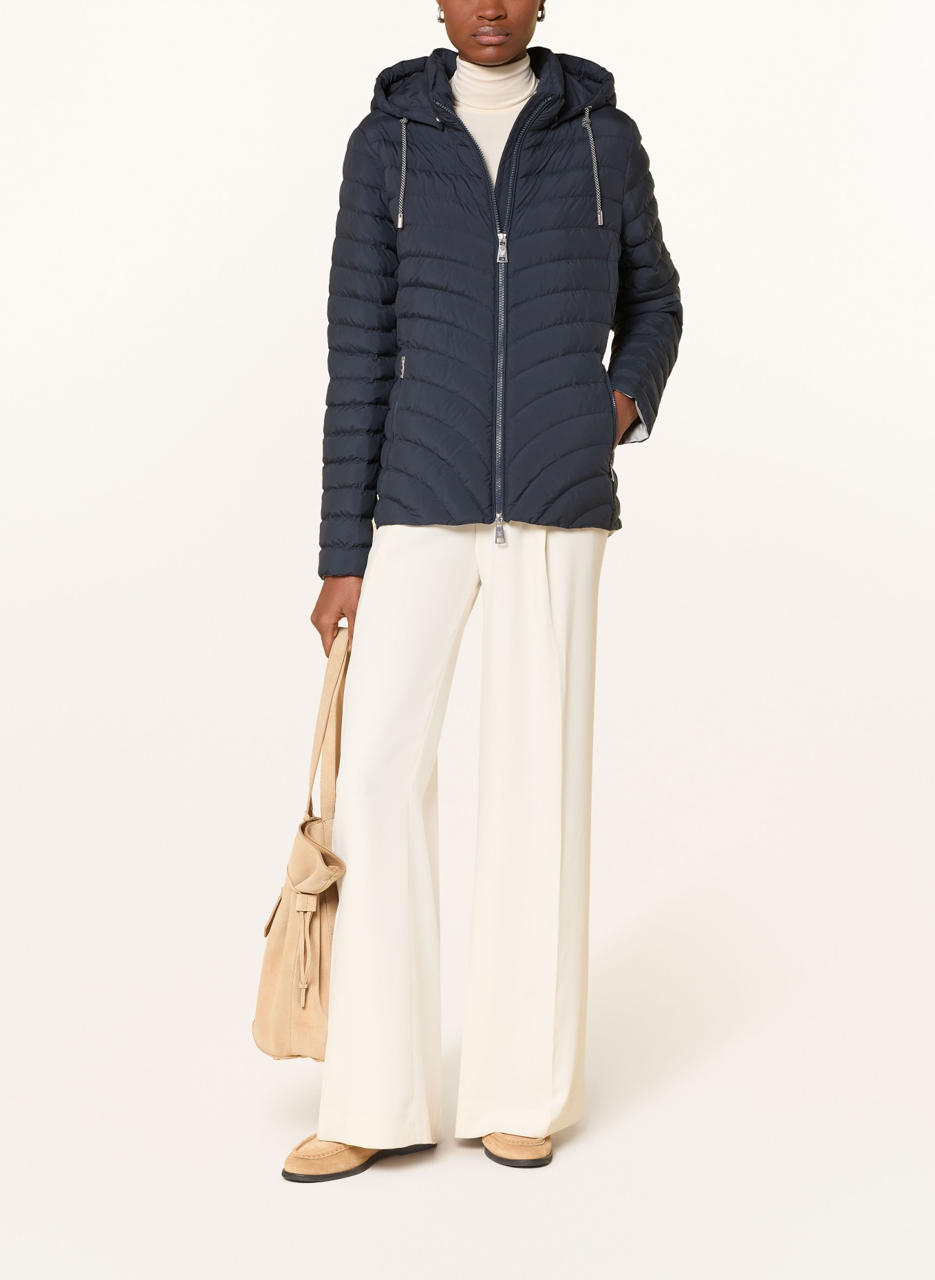 FUCHS SCHMITT Steppjacke mit abnehmbarer Kapuze: DUNKELBLAU