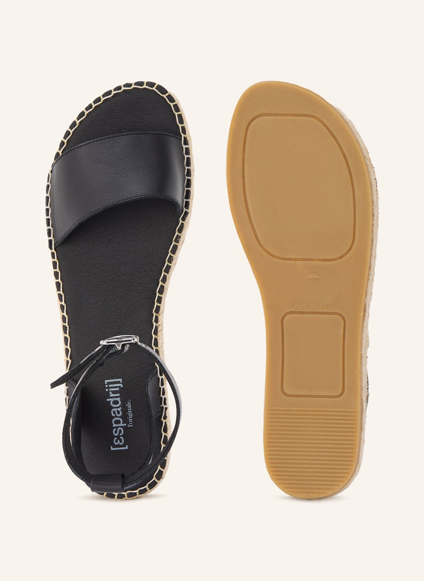 espadrij l'originale Sandales NIMES: NOIR / BEIGE