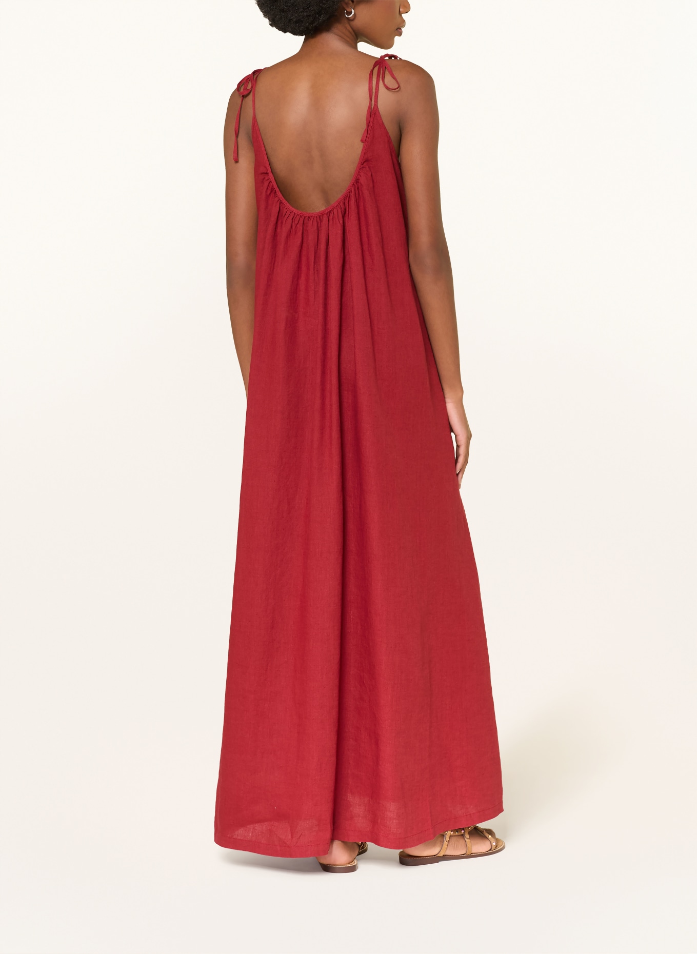 MRS & HUGS plátěné šaty: TMAVĚ ČERVENÁ