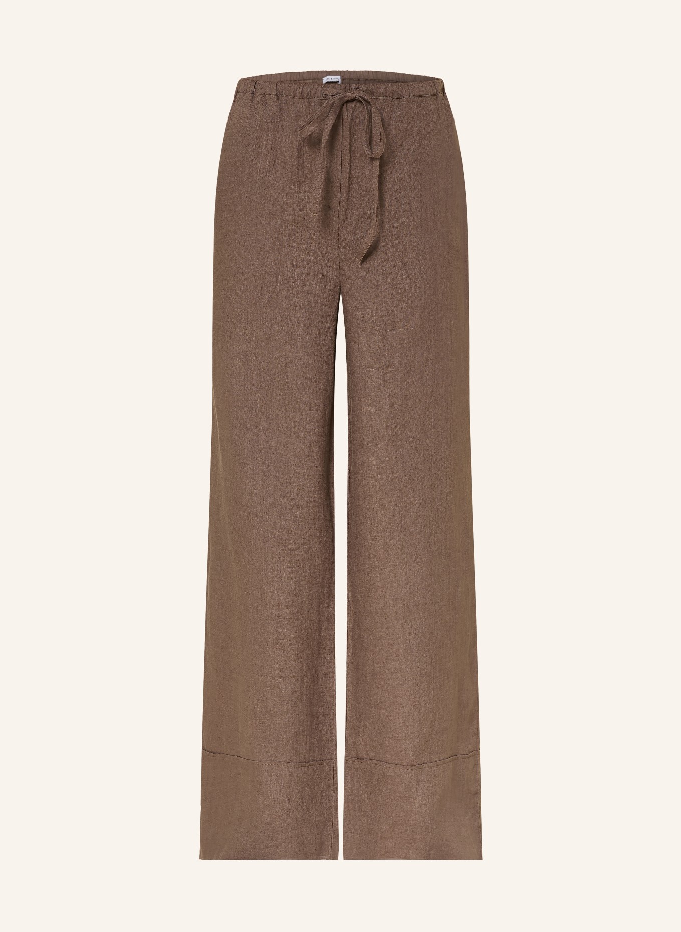 MRS & HUGS Marlenehose aus Leinen: DUNKELBRAUN