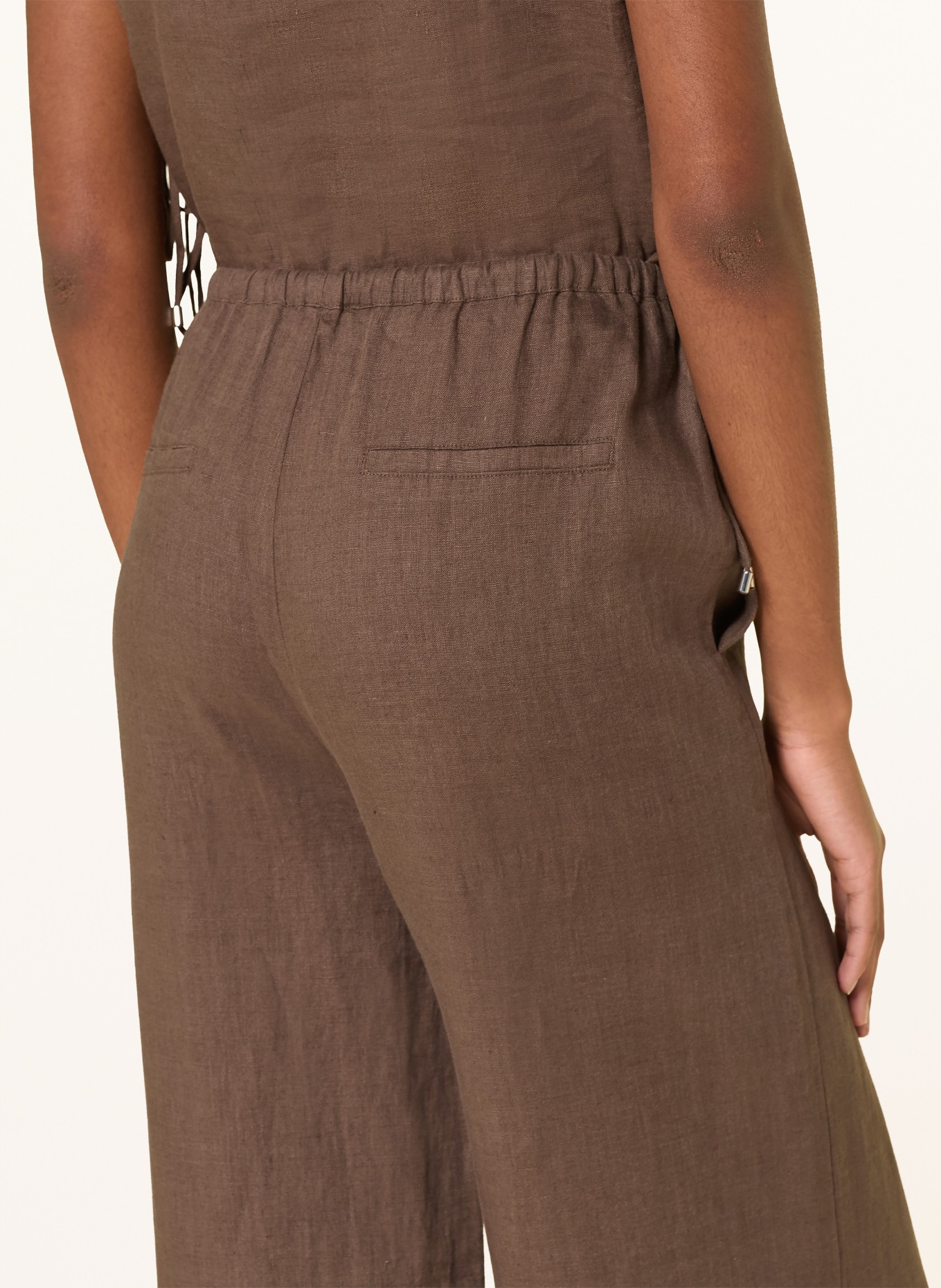 MRS & HUGS Marlenehose aus Leinen: DUNKELBRAUN