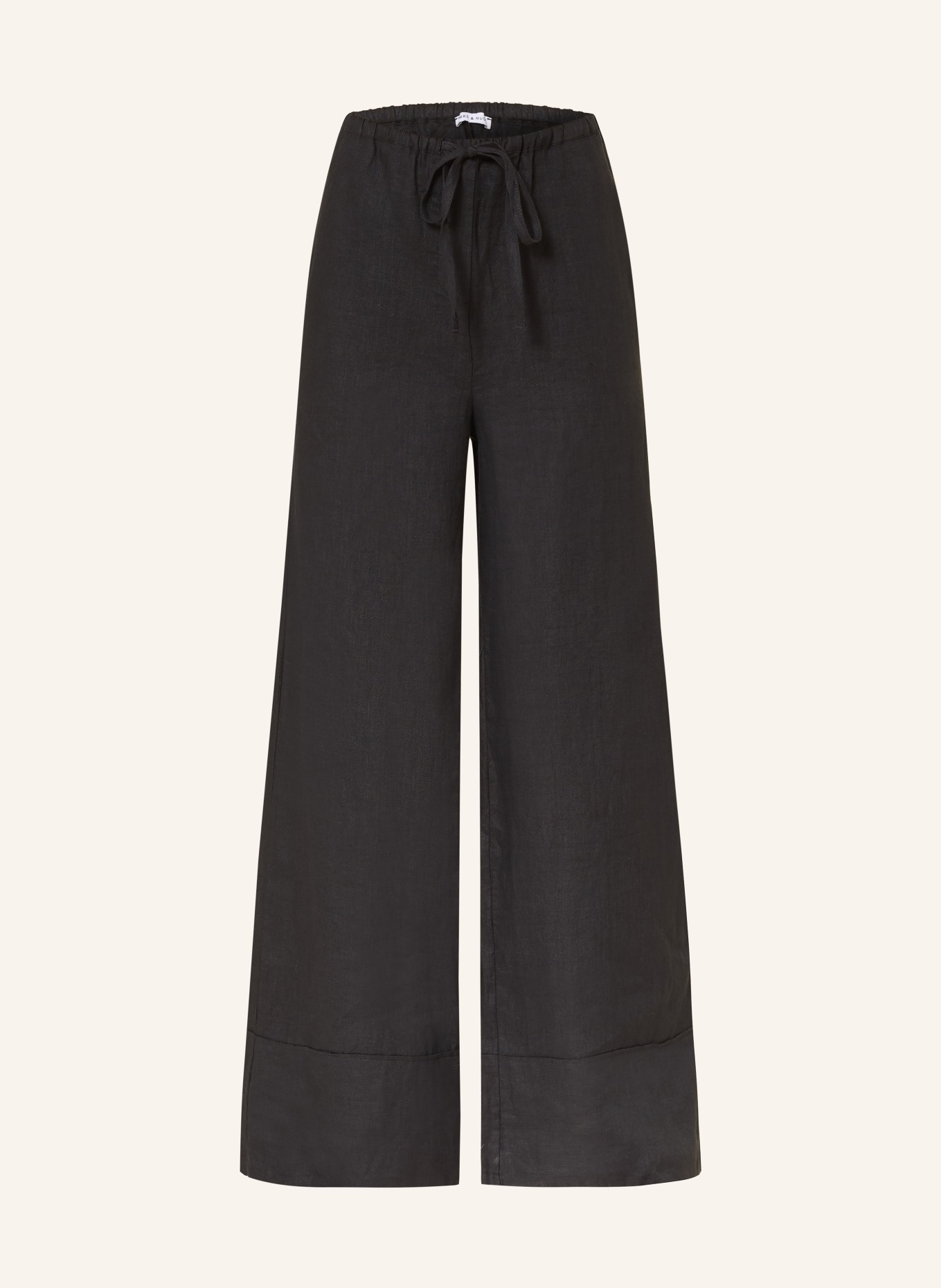 MRS & HUGS Marlenehose aus Leinen: SCHWARZ