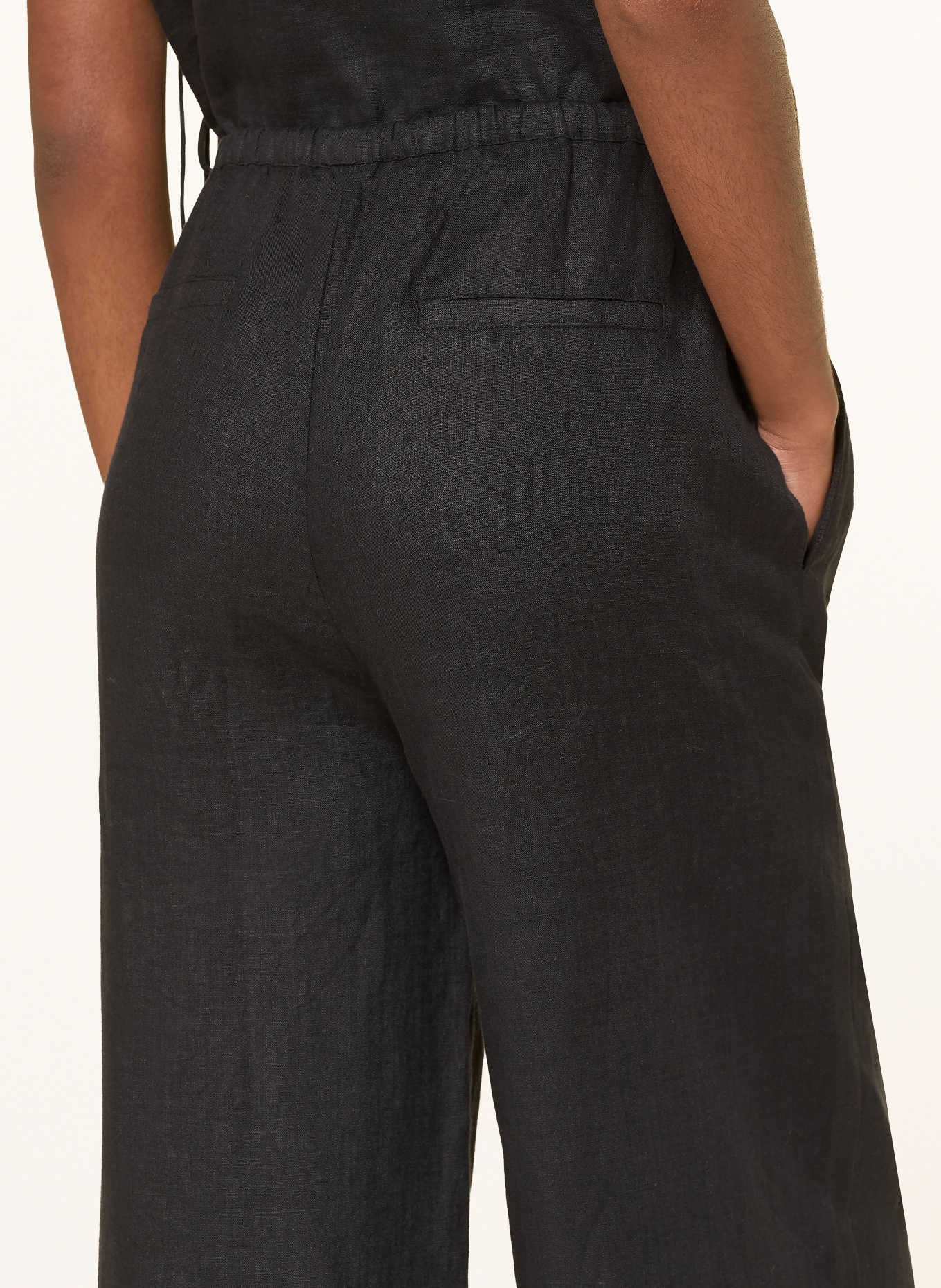 MRS & HUGS Marlenehose aus Leinen: SCHWARZ