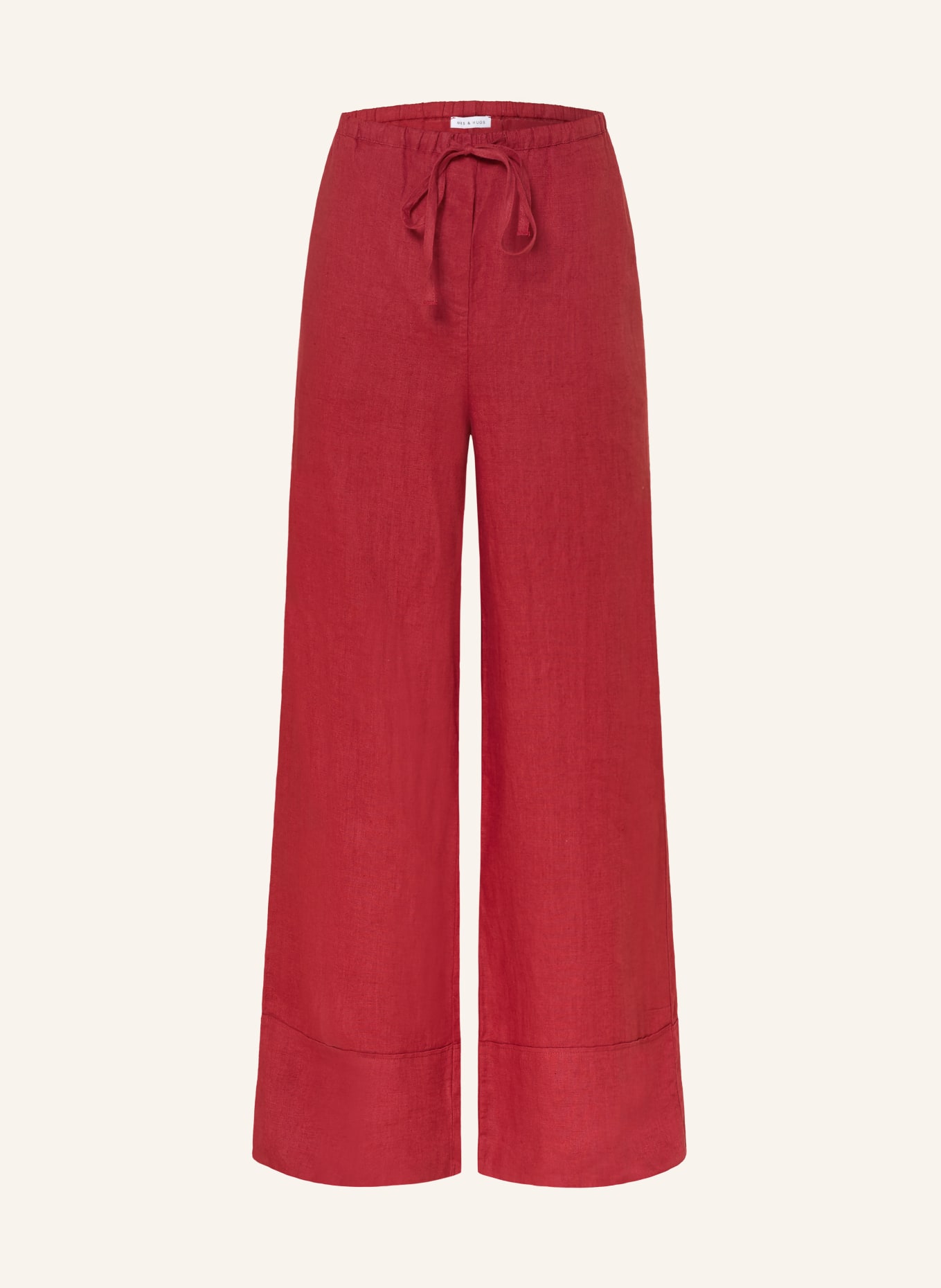 MRS & HUGS Marlenehose aus Leinen: DUNKELROT