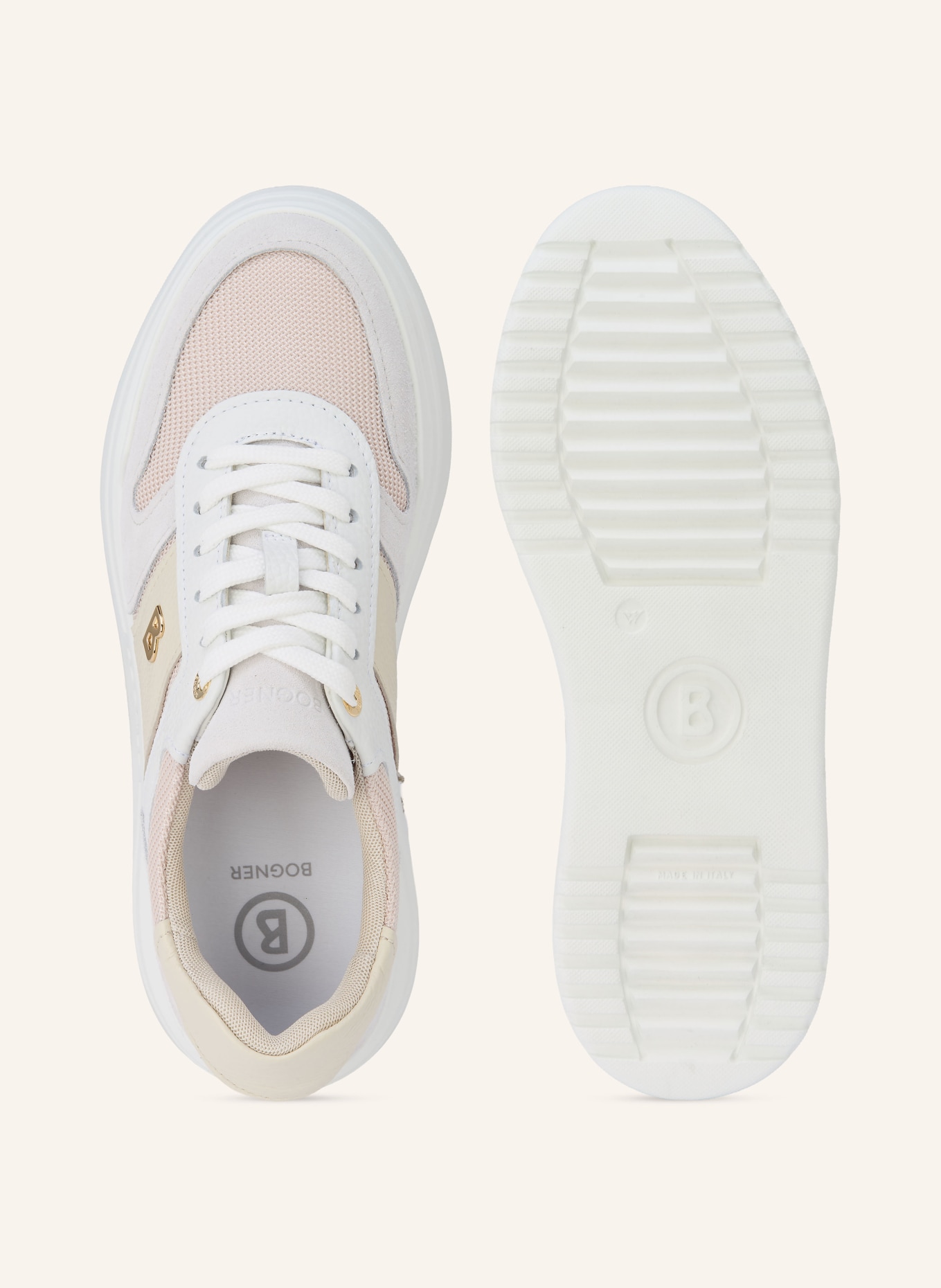 BOGNER Sneakers NEW YORK 1: BIAŁY / BEŻOWY