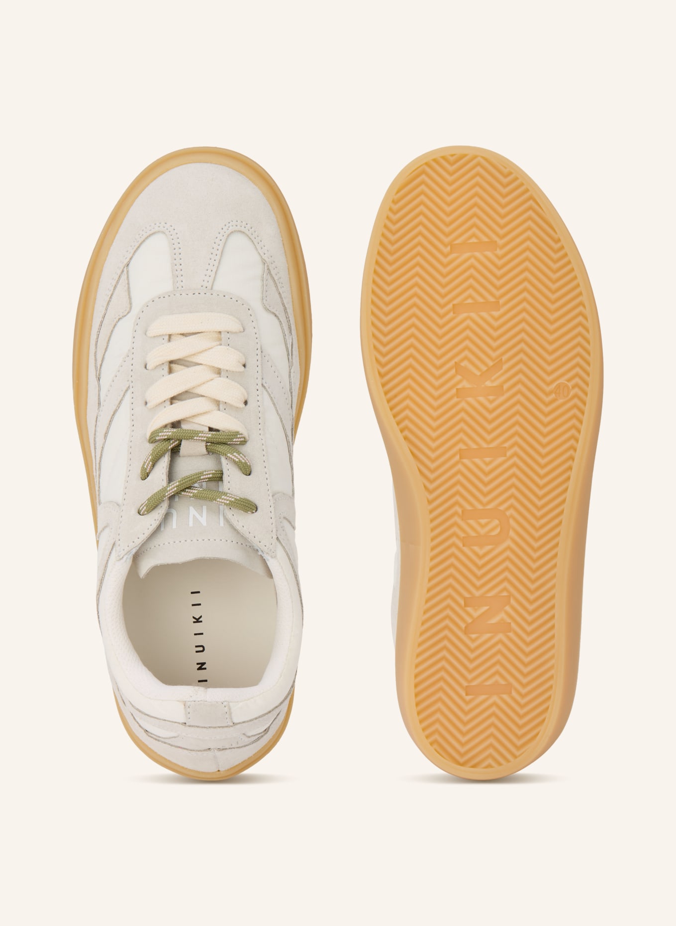 INUIKII LYNN sneaker: LIGHT GRAY / ECRU