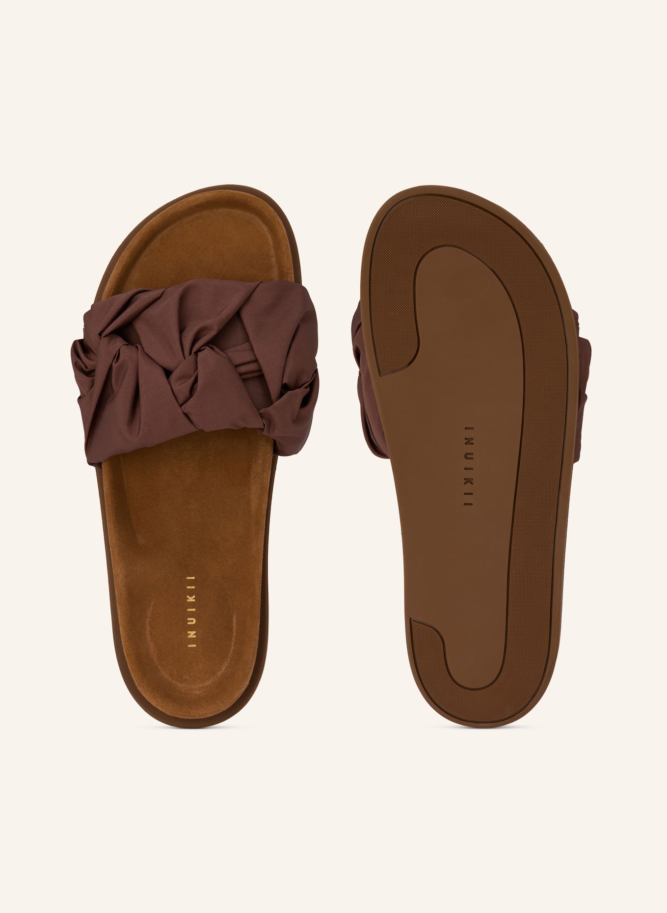 INUIKII Pantoletten FJORD FLOWER: DUNKELBRAUN