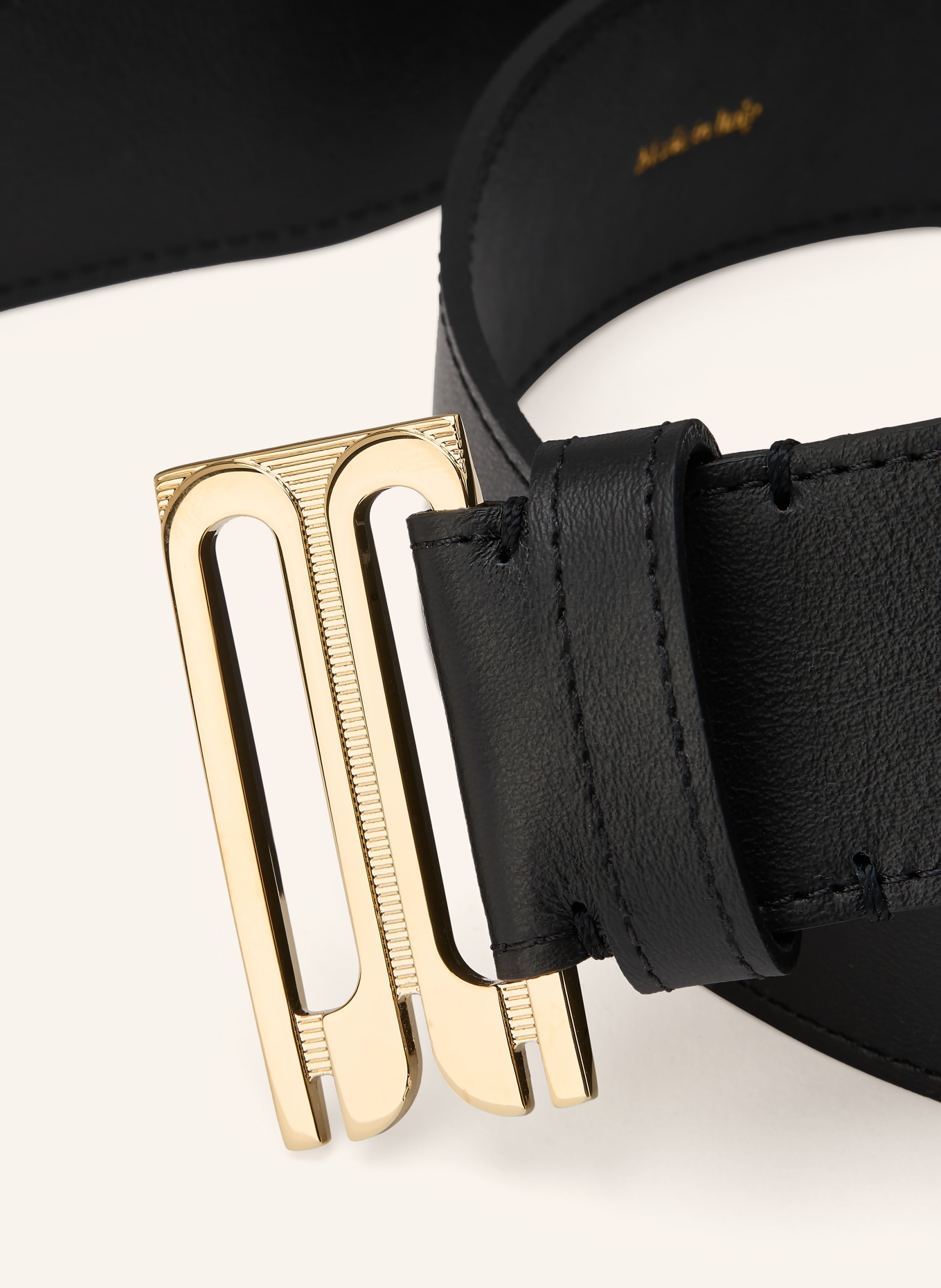 VICTORIA BECKHAM Ledergürtel TUXEDO: SCHWARZ / GOLD