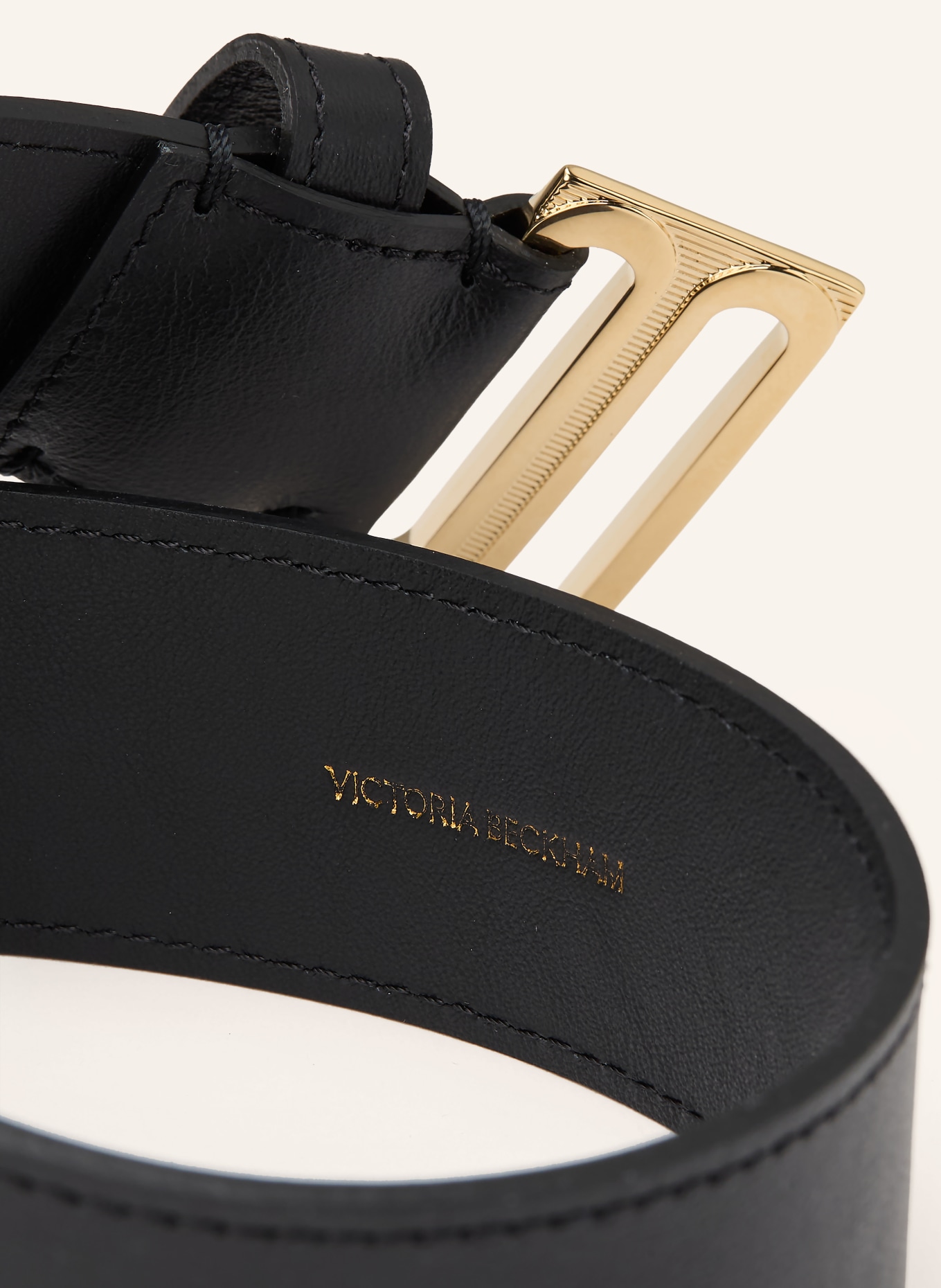 VICTORIA BECKHAM Ledergürtel TUXEDO: SCHWARZ / GOLD