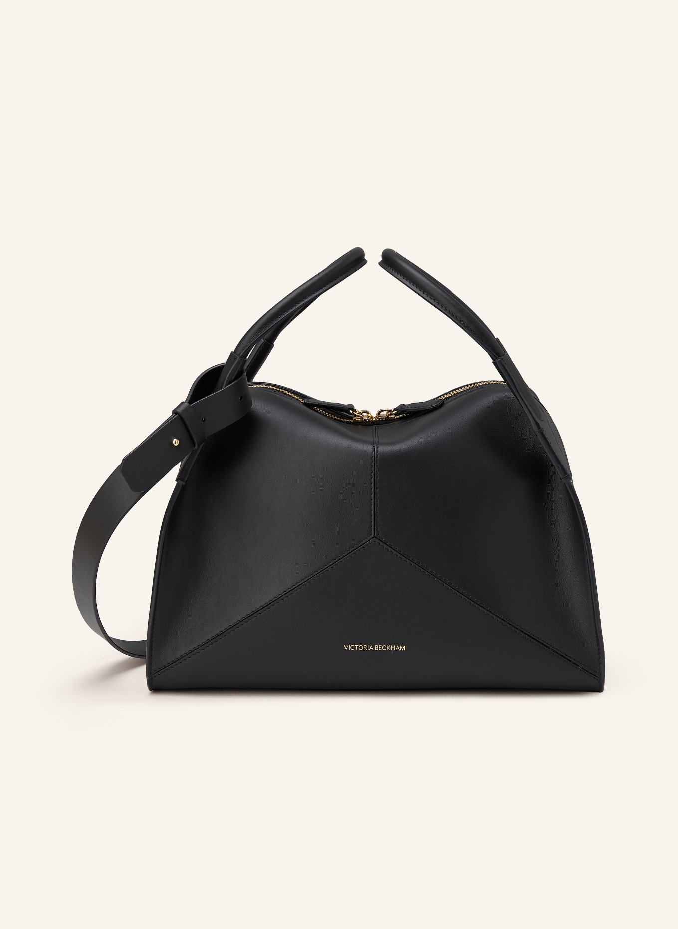 VICTORIA BECKHAM PLIE BAG handbag: BLACK / GOLD