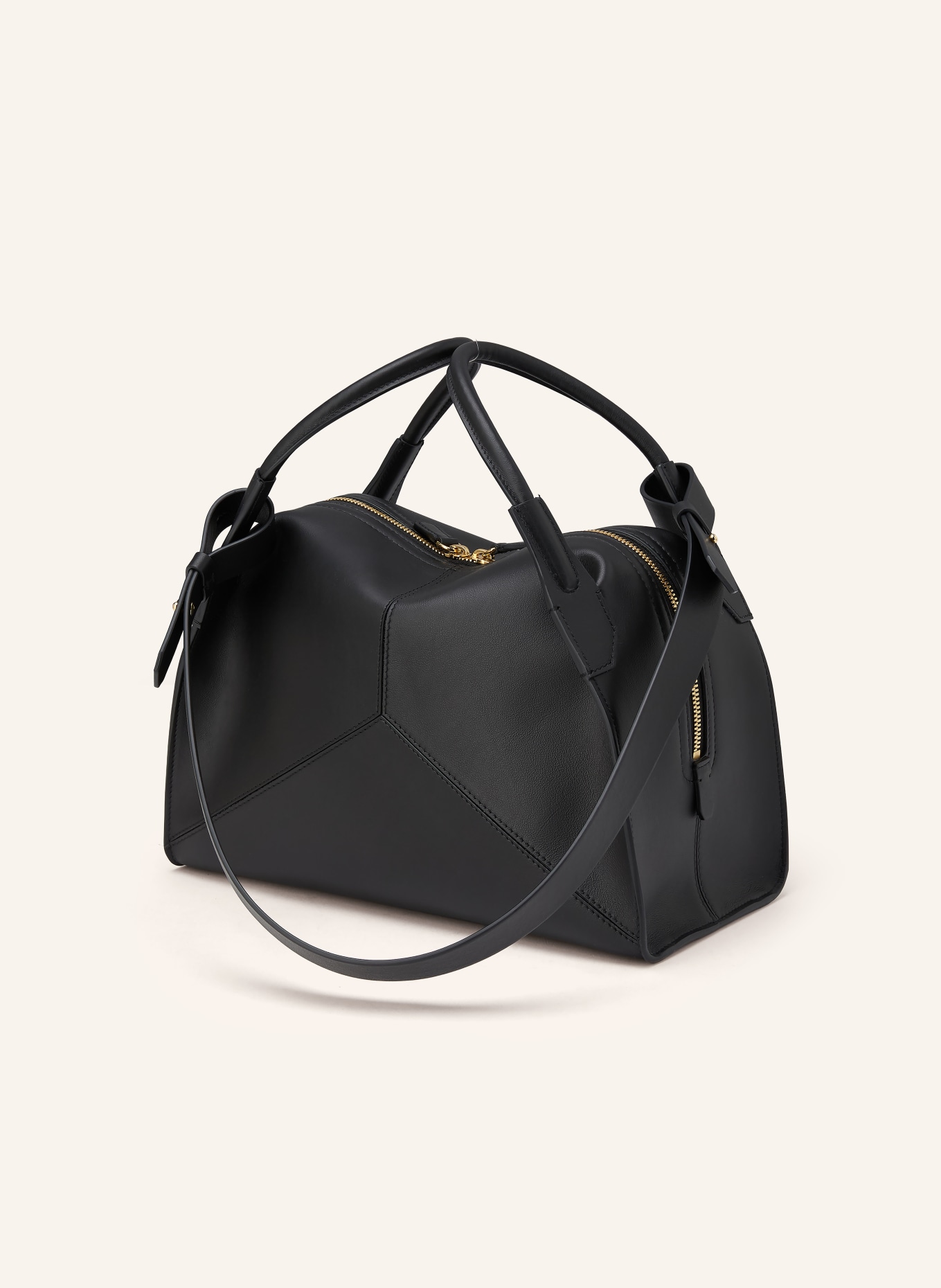 VICTORIA BECKHAM PLIE BAG handbag: BLACK / GOLD