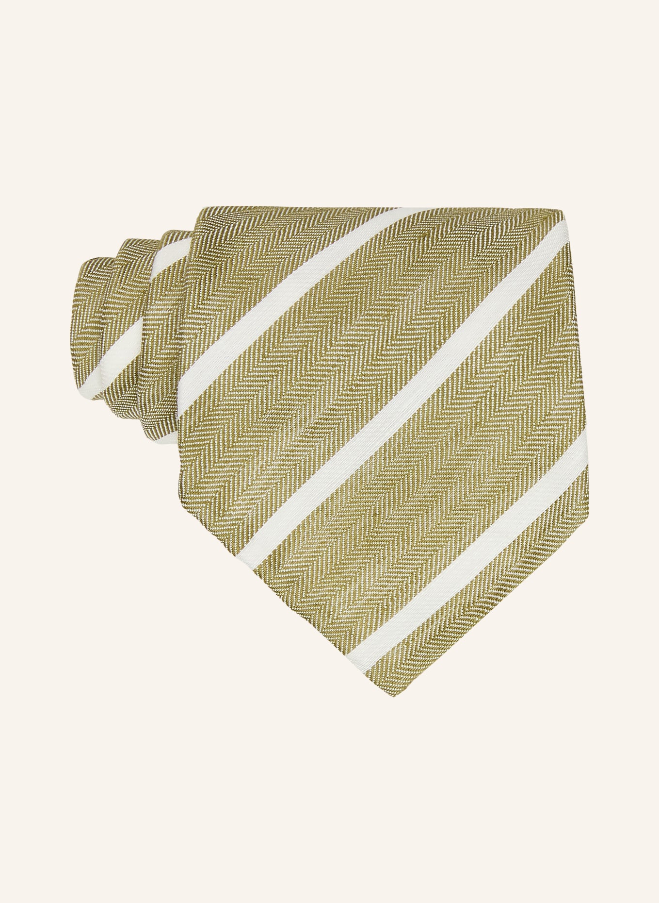 FINAMORE 1925 Krawatte: KHAKI / CREME