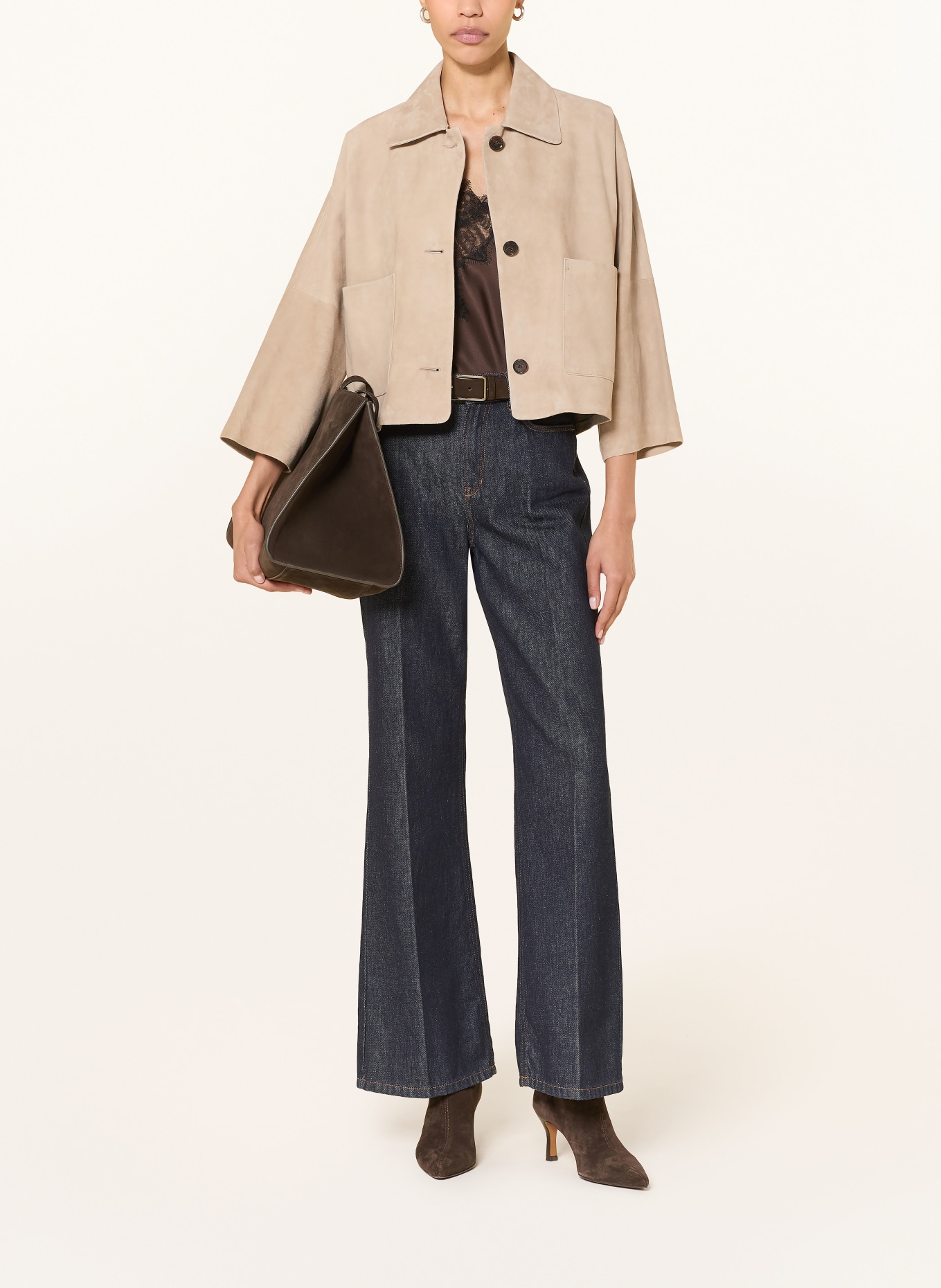 ARMA Lederjacke mit 3/4-Arm: HELLBRAUN