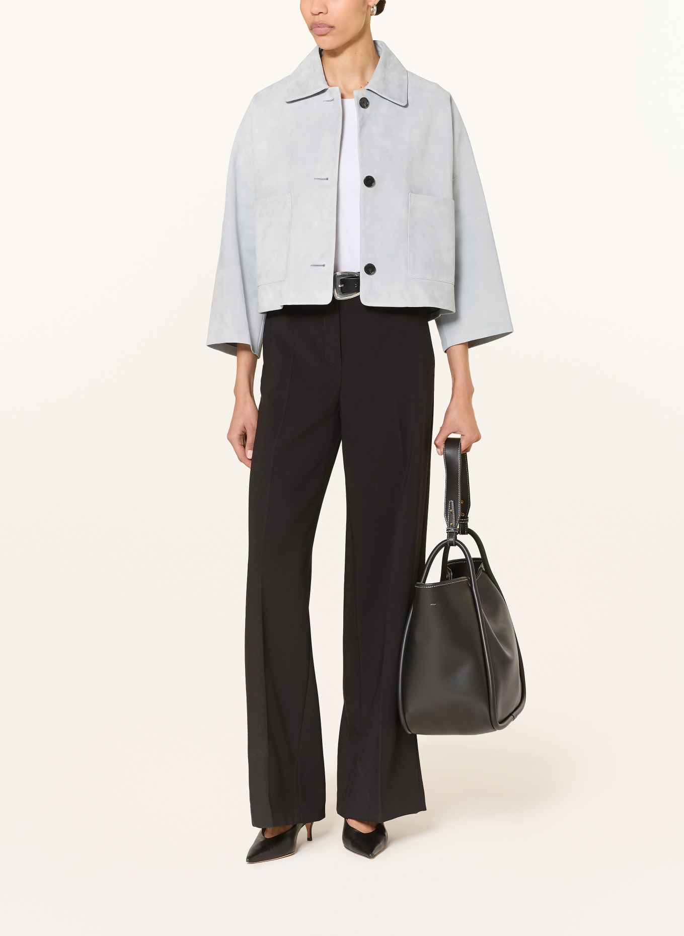 ARMA Lederjacke mit 3/4-Arm: HELLBLAU