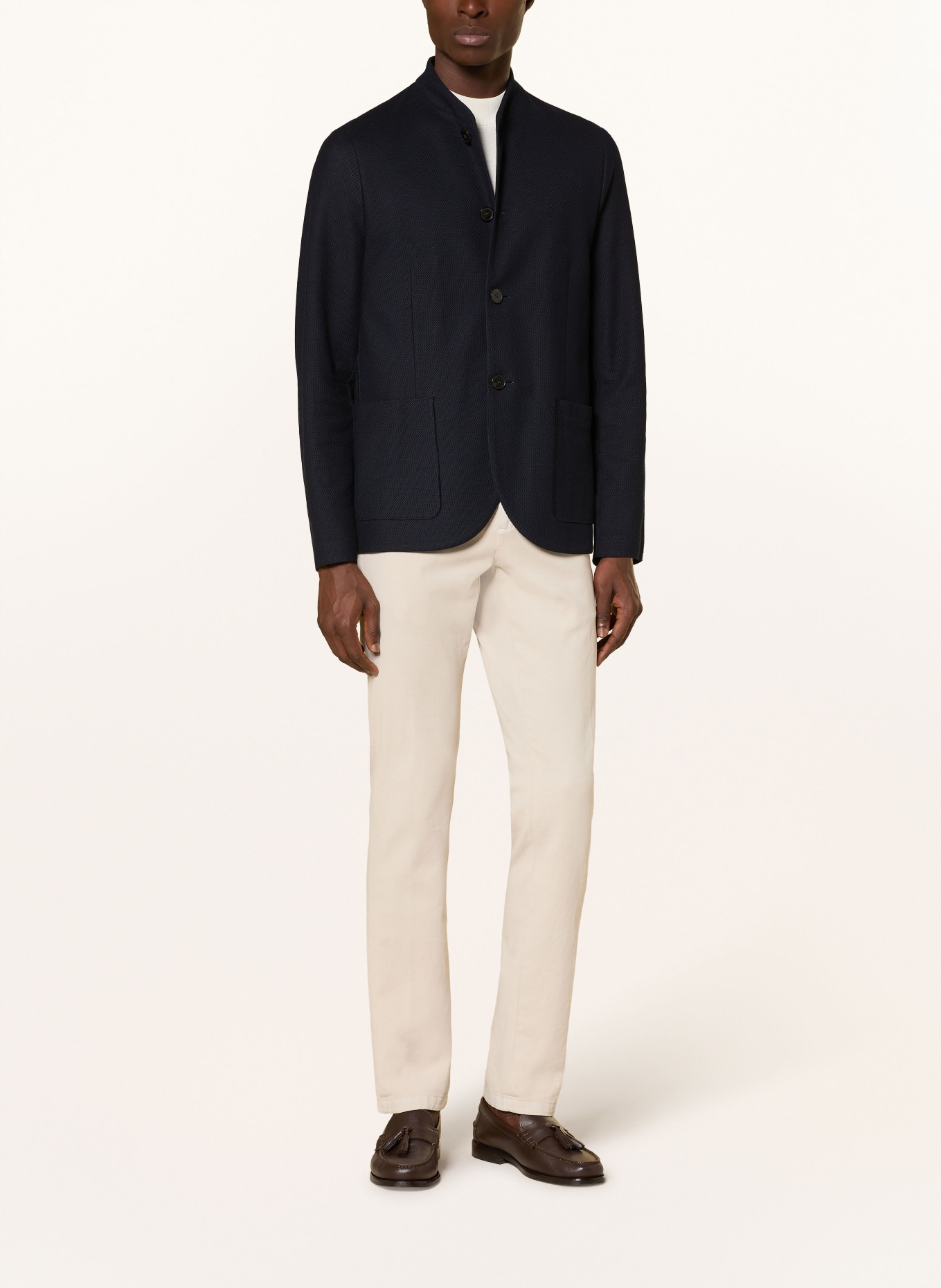 HARRIS WHARF LONDON Regular fit piqué jacket: DARK BLUE