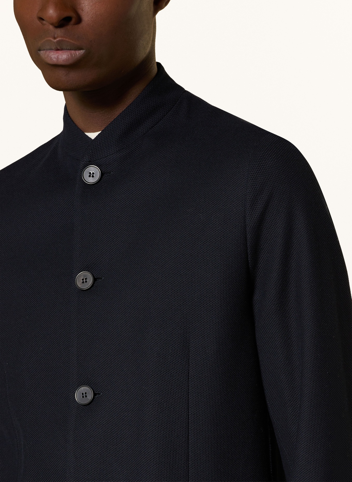 HARRIS WHARF LONDON Regular fit piqué jacket: DARK BLUE