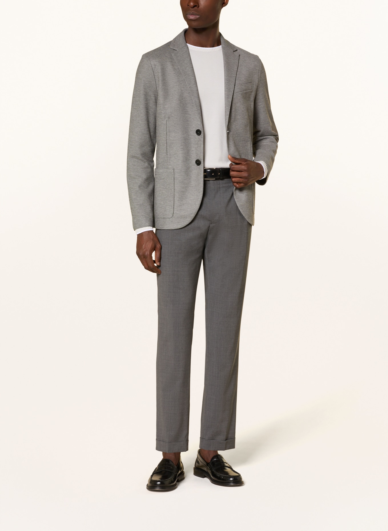 HARRIS WHARF LONDON Piqué-Sakko Slim Fit: HELLGRAU