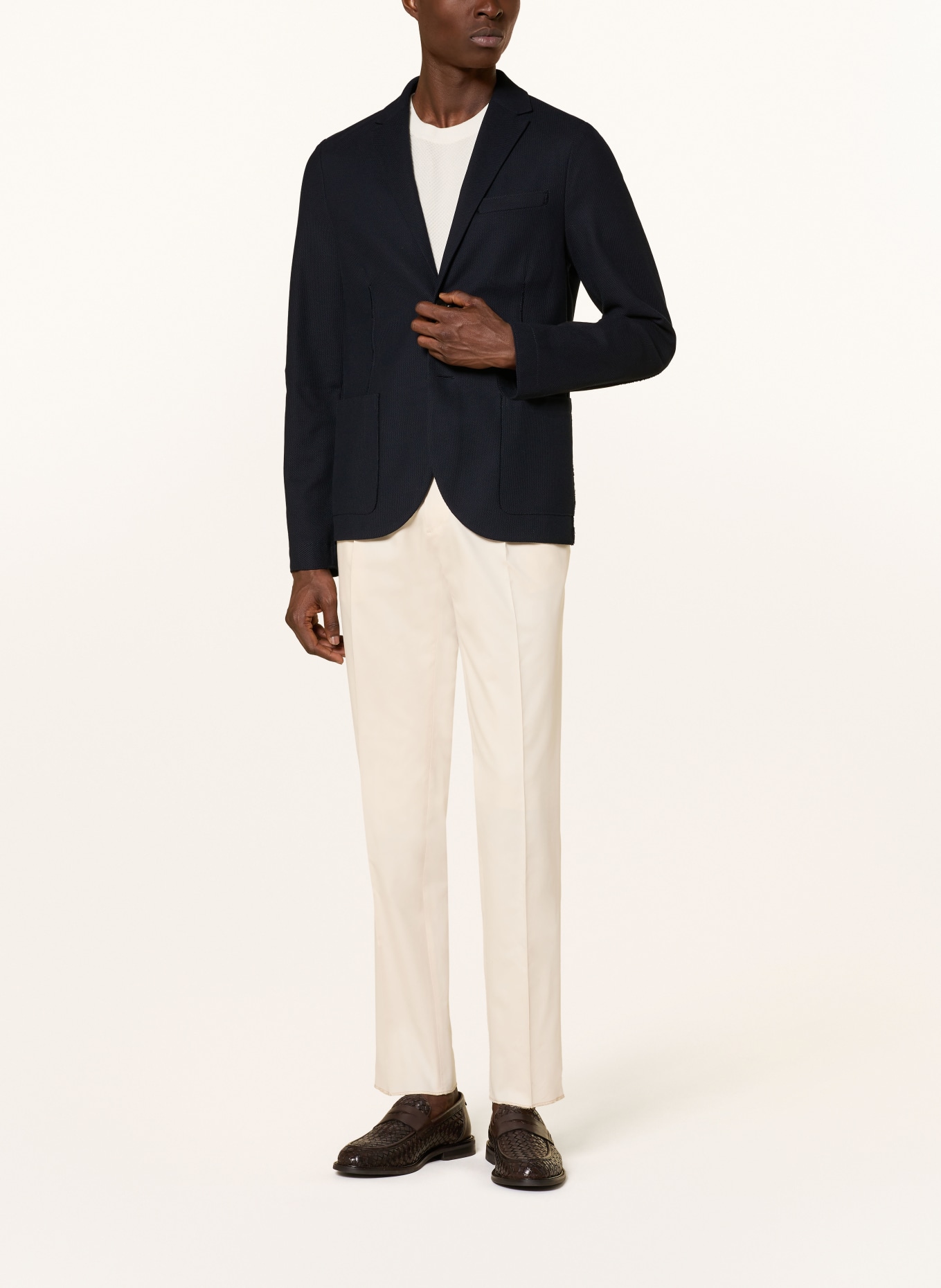 HARRIS WHARF LONDON Piqué-Sakko Slim Fit: DUNKELBLAU