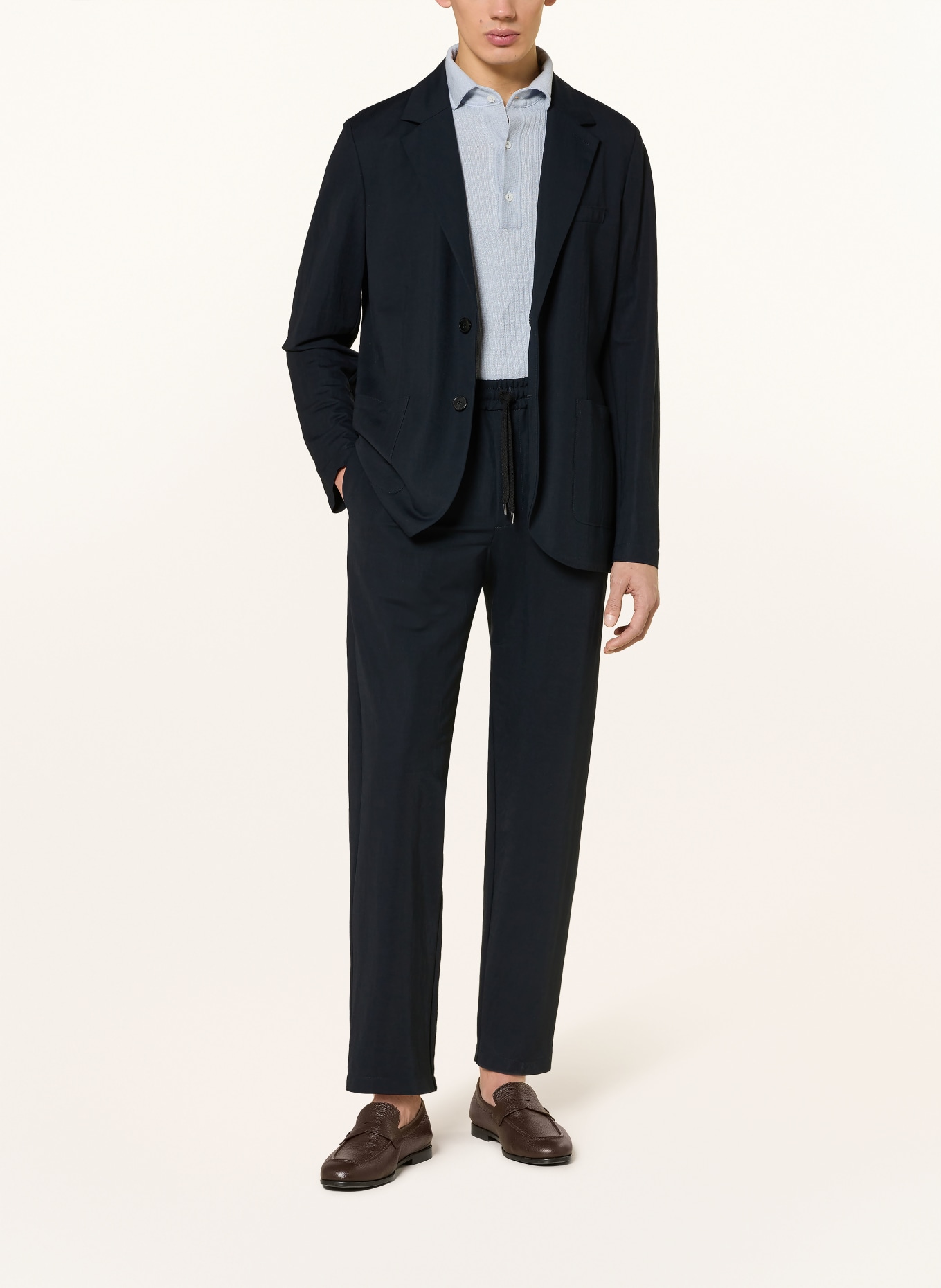 HARRIS WHARF LONDON Slim fit suit pants: YF07 NAVY BLUE