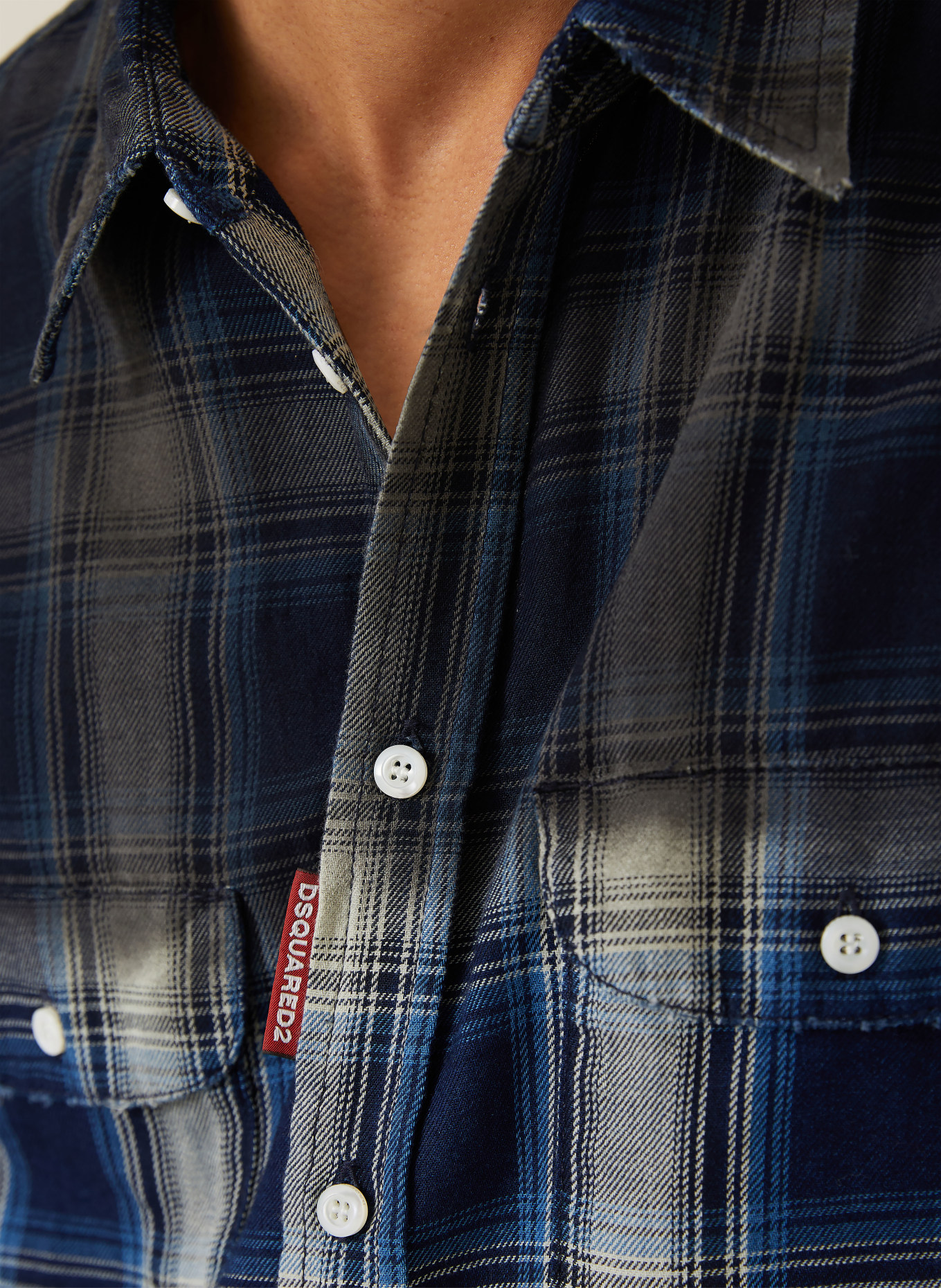 DSQUARED2 Koszula Comfort Fit: GRANATOWY / ECRU / NIEBIESKI