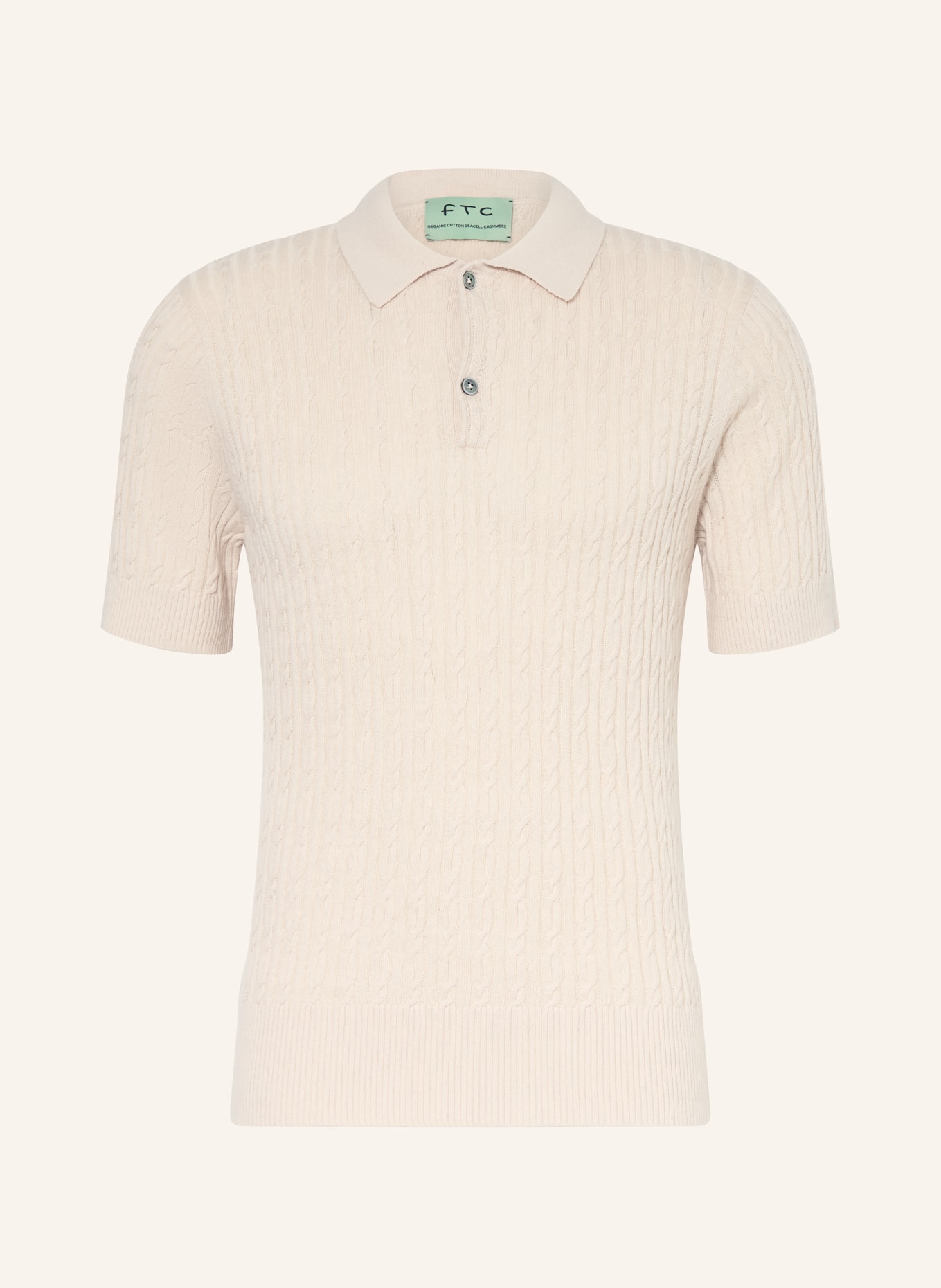 FTC CASHMERE knitted polo shirt: CAMEL