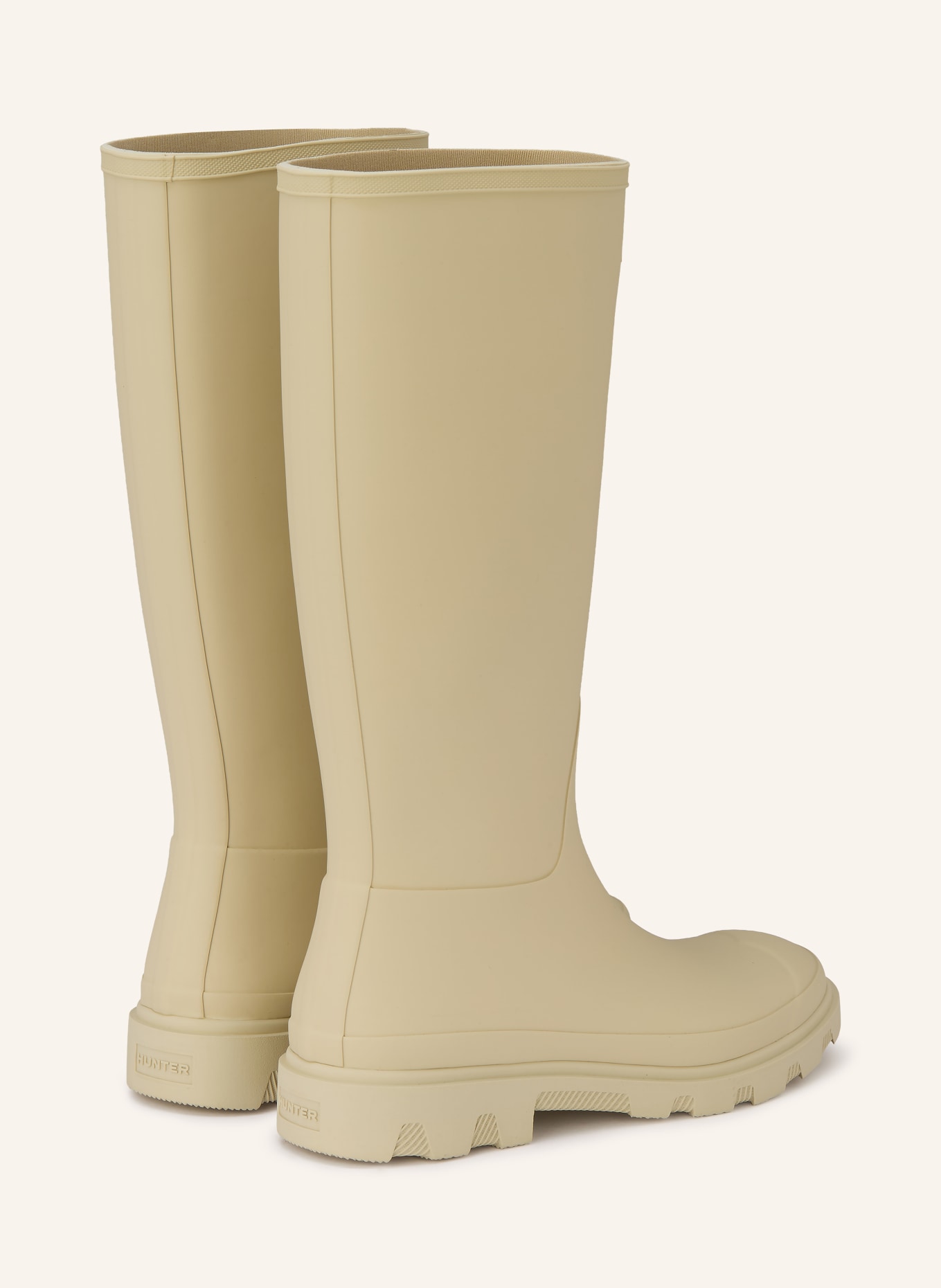 HUNTER DOWNPOUR TALL rubber boots: BEIGE / RED / BLACK
