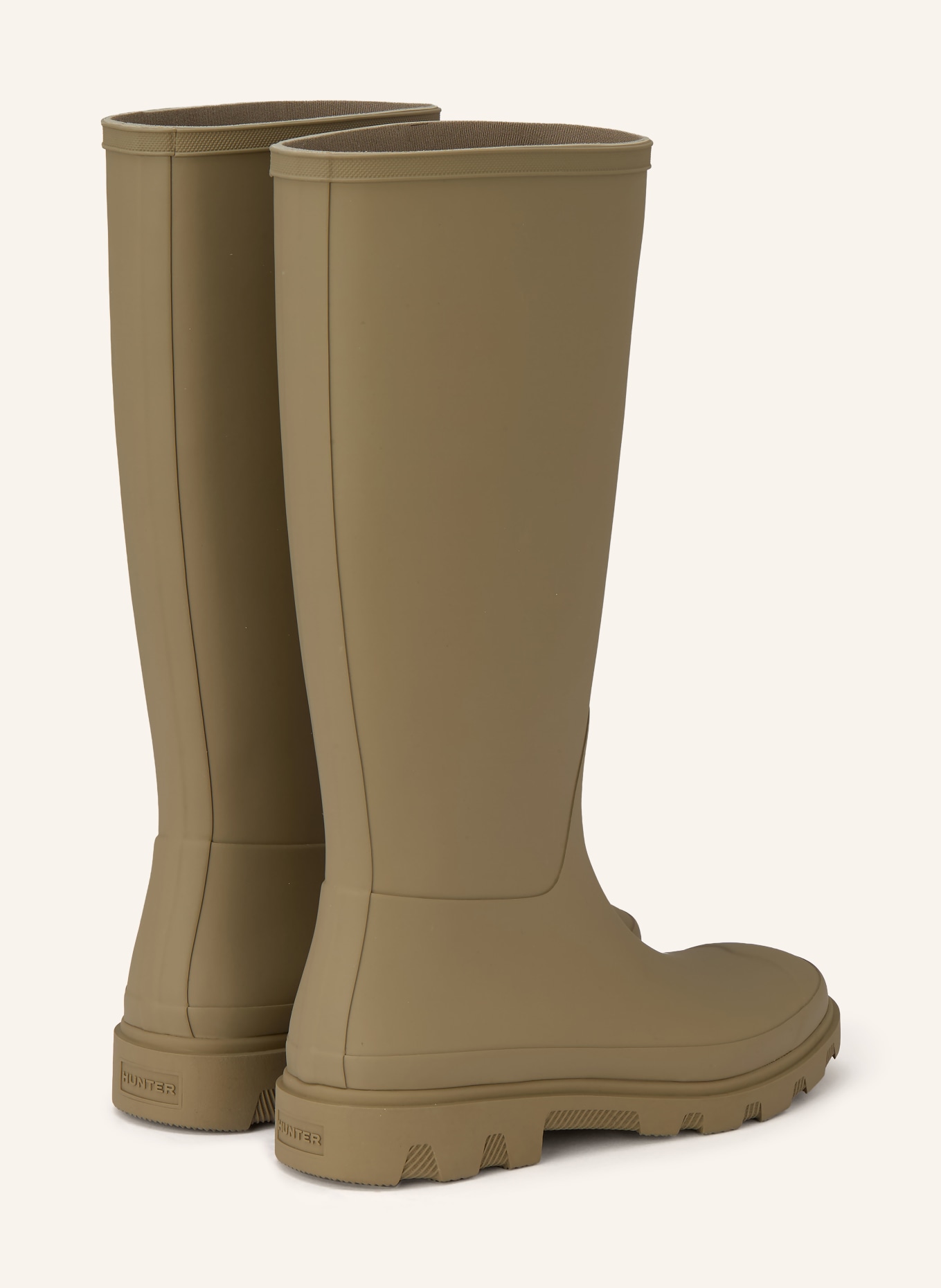 HUNTER DOWNPOUR TALL rubber boots: OLIVE / RED / BLACK