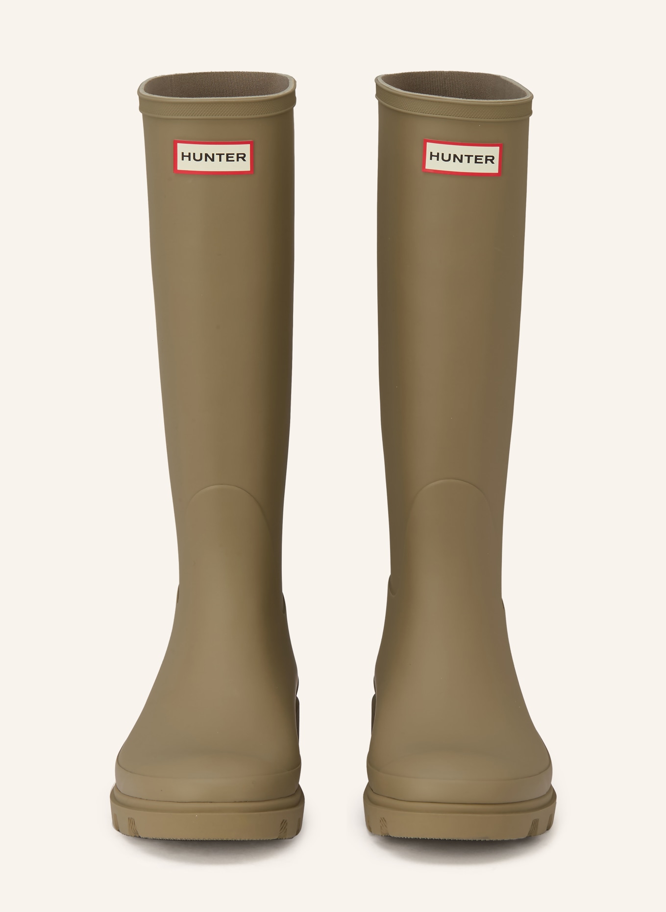 HUNTER DOWNPOUR TALL rubber boots: OLIVE / RED / BLACK