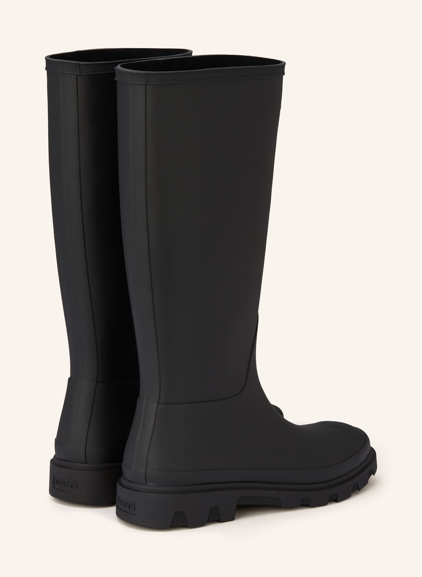 HUNTER Gummistiefel DOWNPOUR TALL: SCHWARZ / CREME / ROT