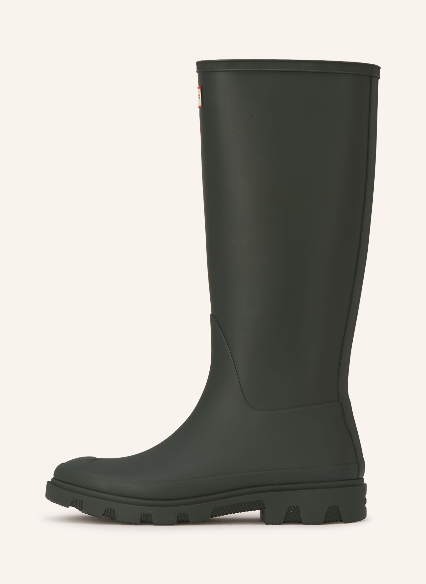 HUNTER Gummistiefel DOWNPOUR TALL: DUNKELGRÜN / ROT / SCHWARZ