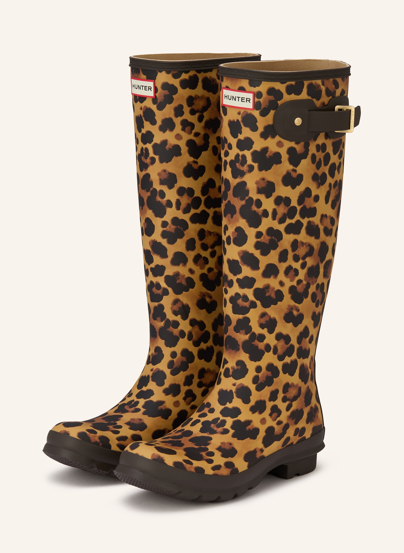 HUNTER ORIGINAL TALL rubber boots: COGNAC / CREAM / BLACK