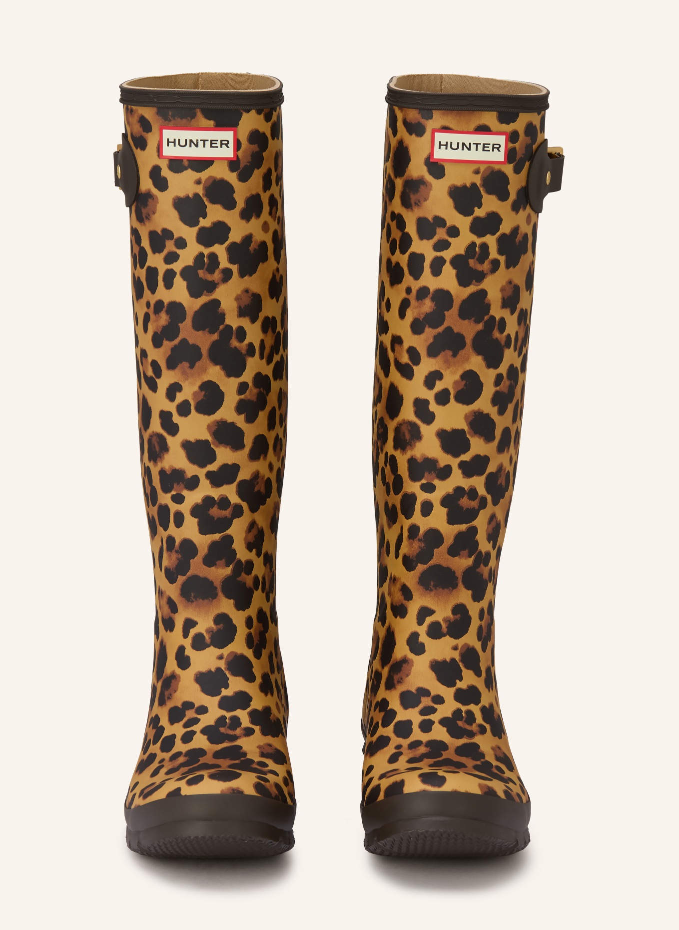 HUNTER ORIGINAL TALL rubber boots: COGNAC / CREAM / BLACK