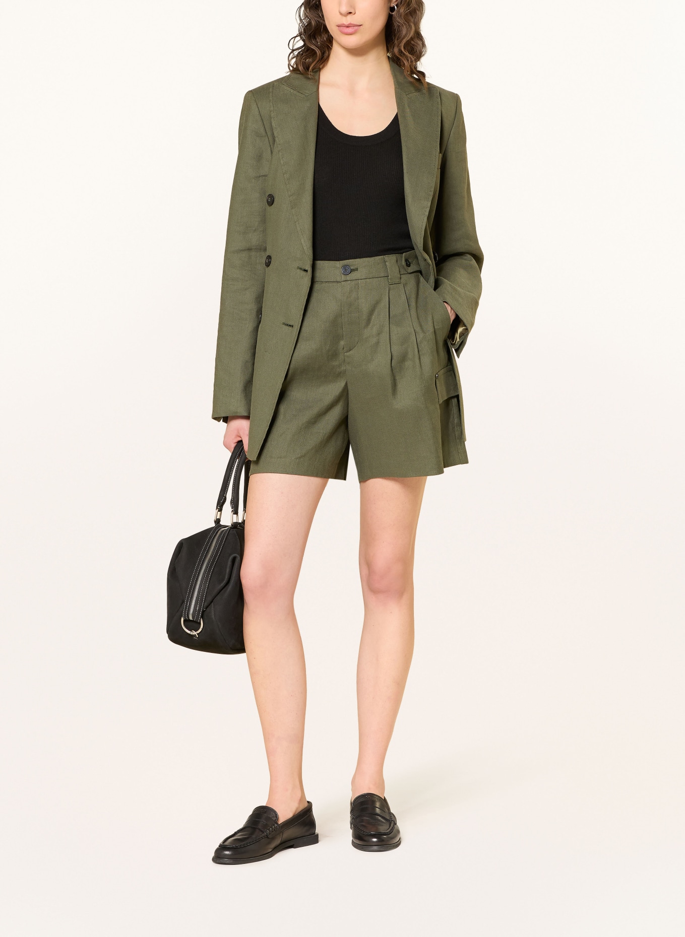 BOGNER Shorts HANNY mit Leinen: DUNKELGRÜN