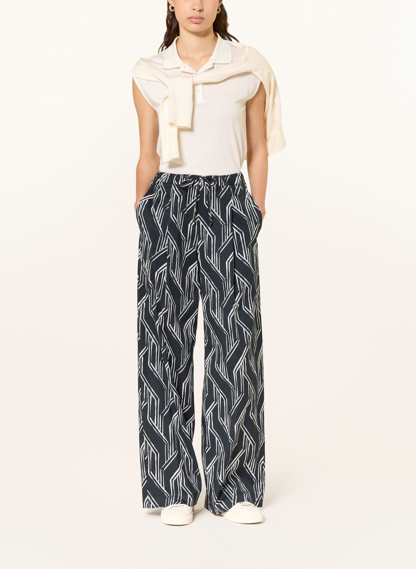 BOGNER Kalhoty Marlene GINA: ČERNÁ / BÍLÁ