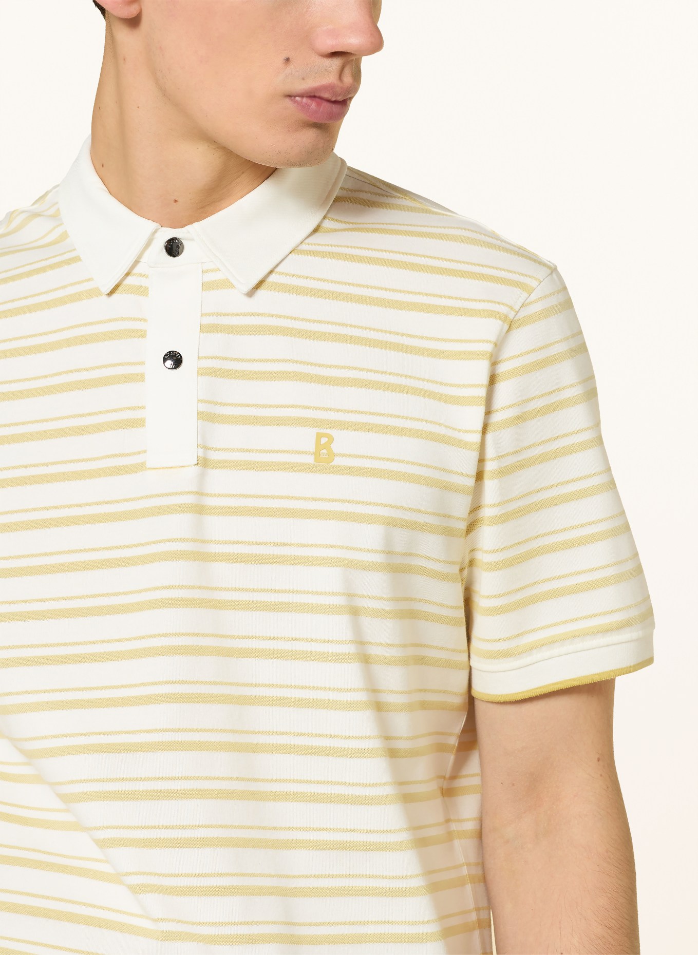 BOGNER Piqué poloshirt TIMO Regular Fit: LICHTGEEL / WIT