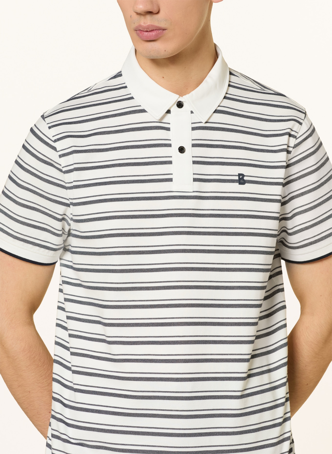 BOGNER Piqué-Poloshirt TIMO Regular Fit: ECRU / DUNKELGRAU / SCHWARZ