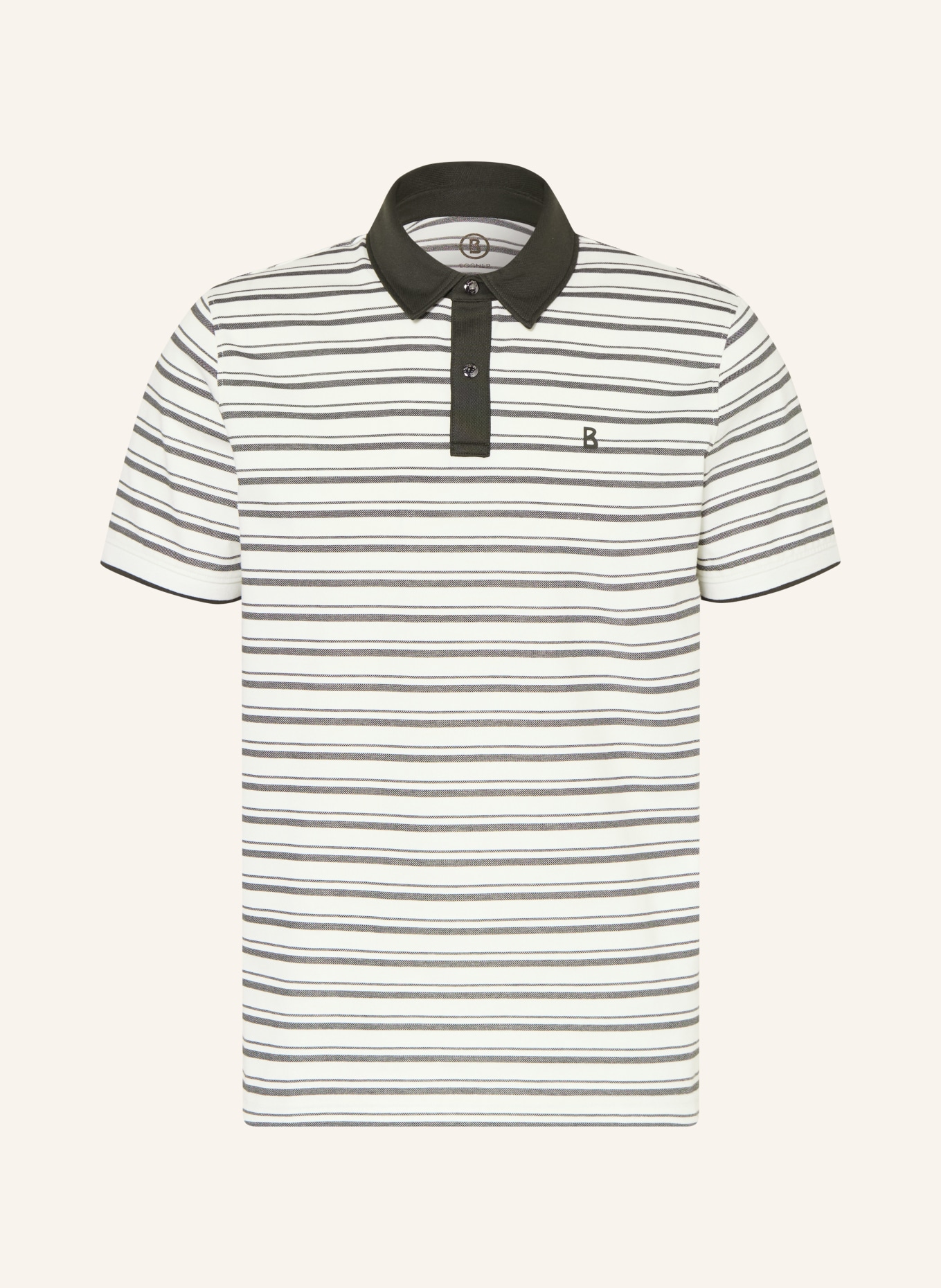BOGNER Piqué-Poloshirt TIMO Regular Fit: CREME / DUNKELGRÜN