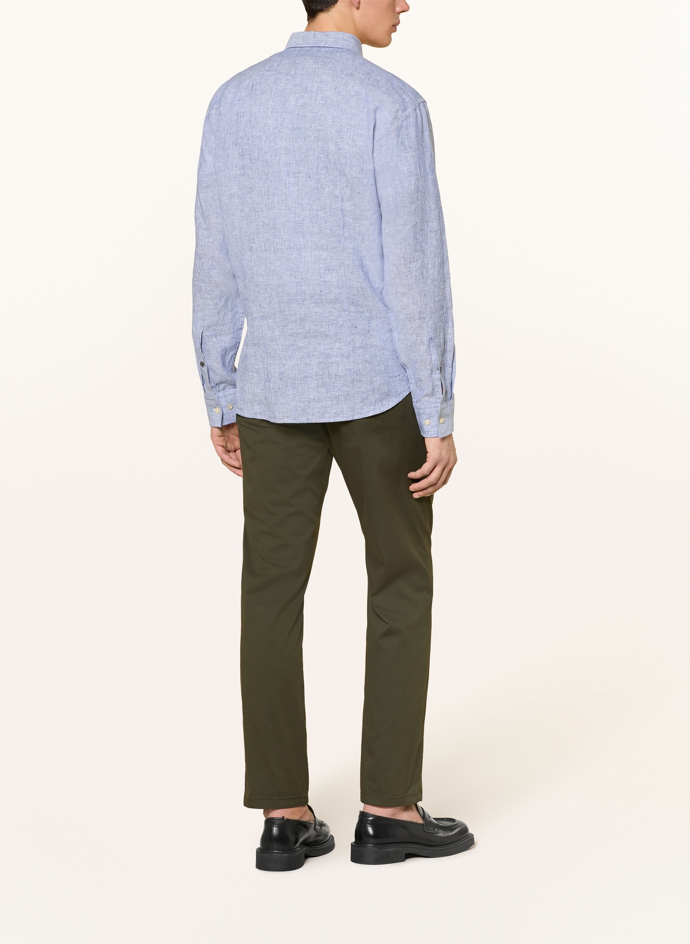 BOGNER Leinenhemd TIMI Regular Fit: BLAU / WEISS