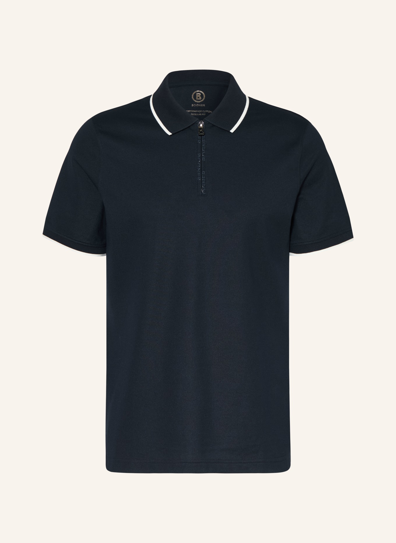 BOGNER Piqué-Poloshirt TIMO Regular Fit: SCHWARZ / WEISS