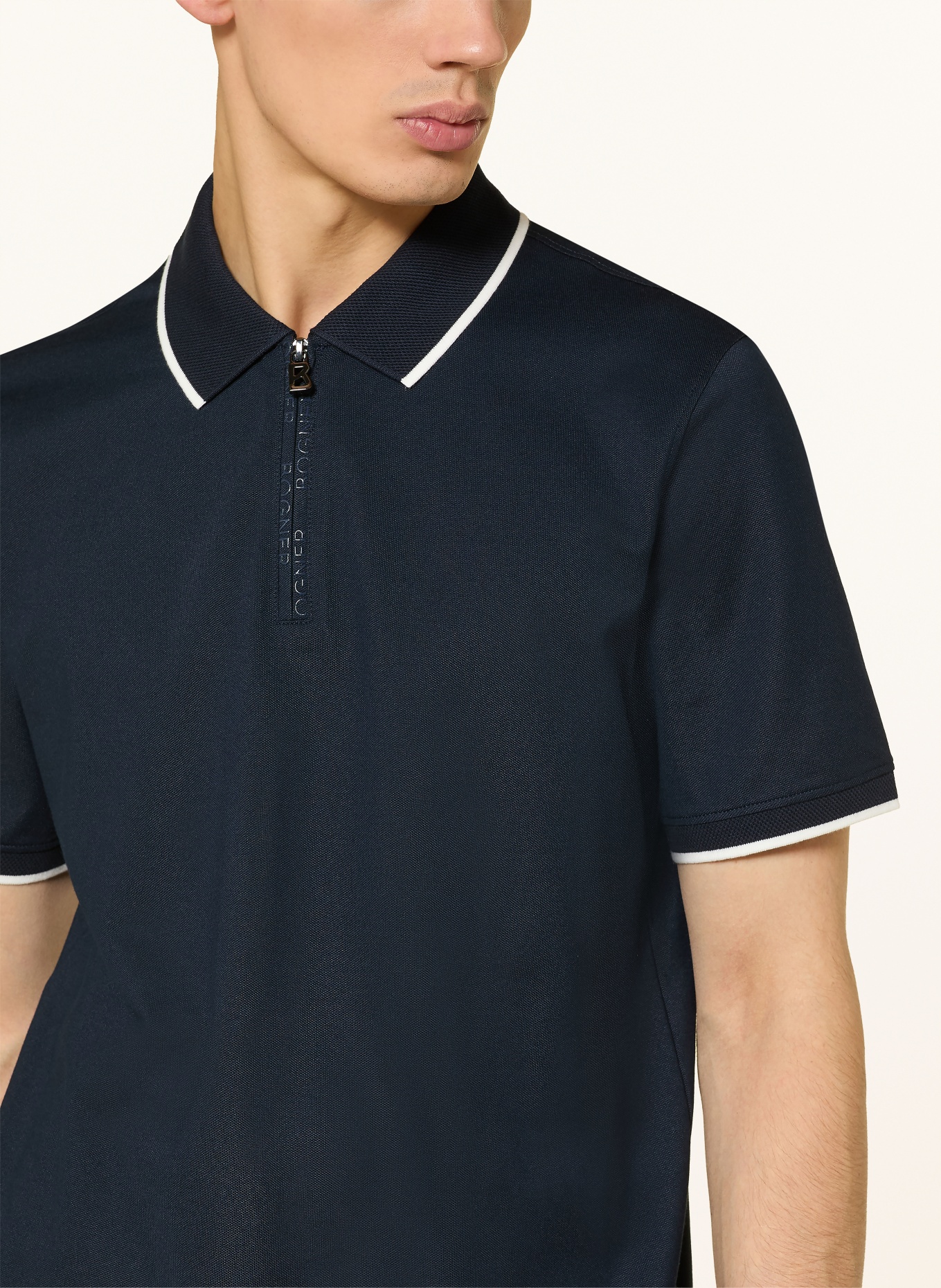 BOGNER Piqué-Poloshirt TIMO Regular Fit: SCHWARZ / WEISS