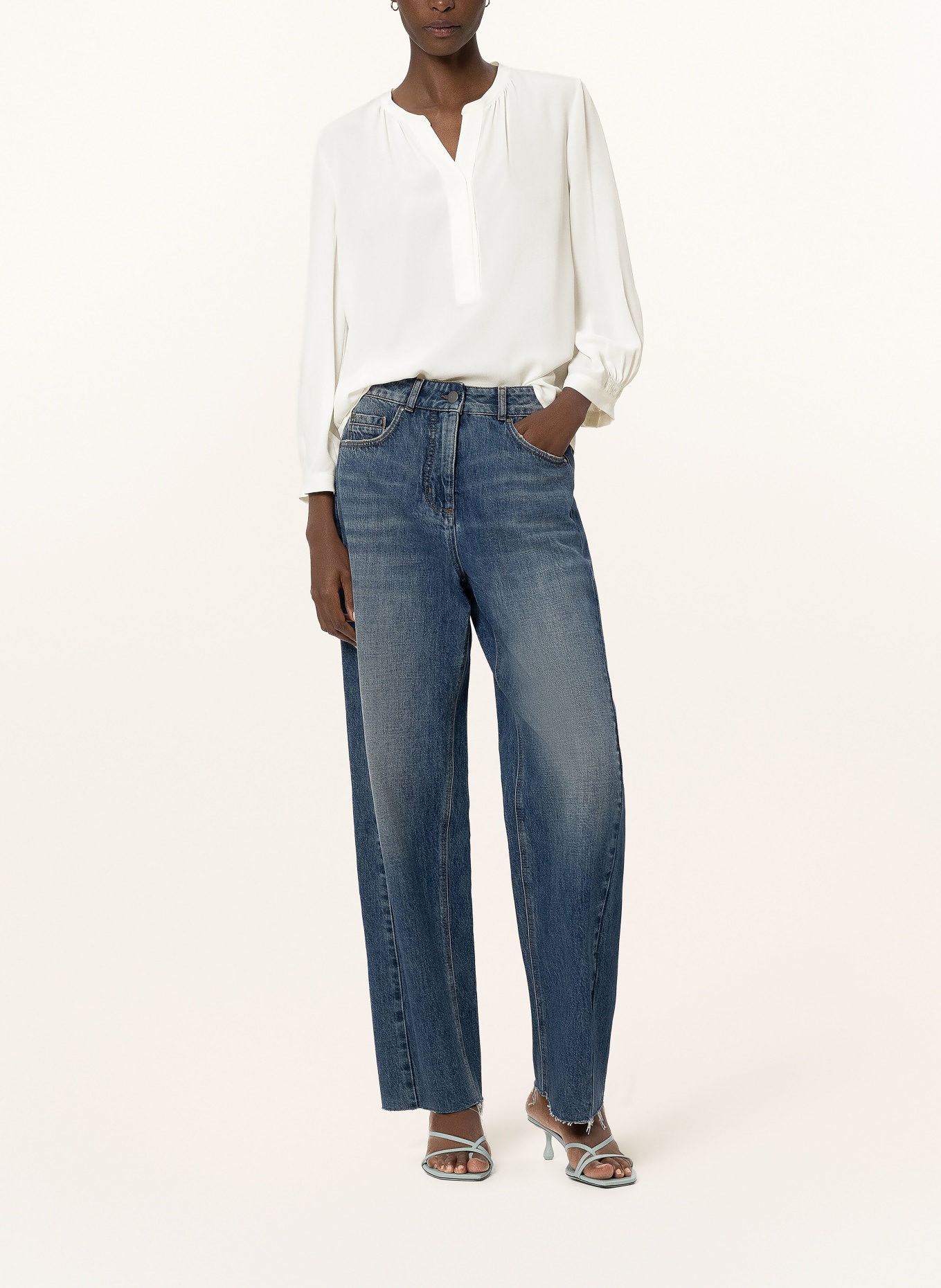 LUISA CERANO Blusenshirt mit Seide: CREME