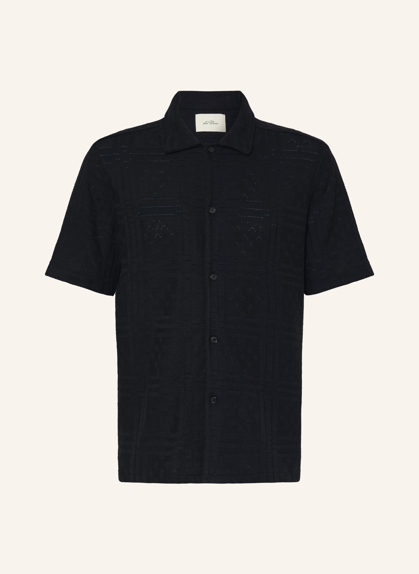 LES DEUX Strickhemd HECTOR Loose Fit: SCHWARZ