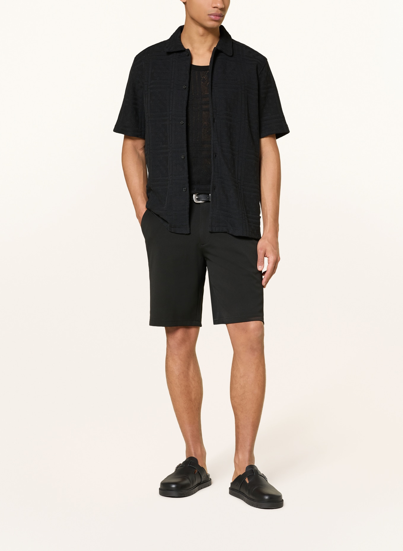 LES DEUX Strickhemd HECTOR Loose Fit: SCHWARZ