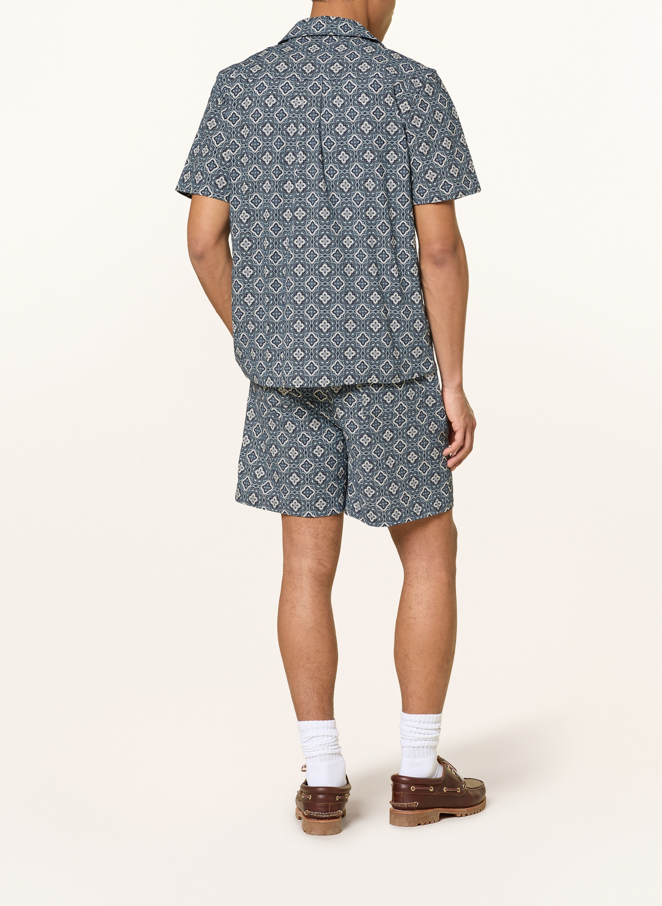 LES DEUX Koszula resortowa LUKAS Regular Fit: GRANATOWY / ECRU / SZARONIEBIESKI