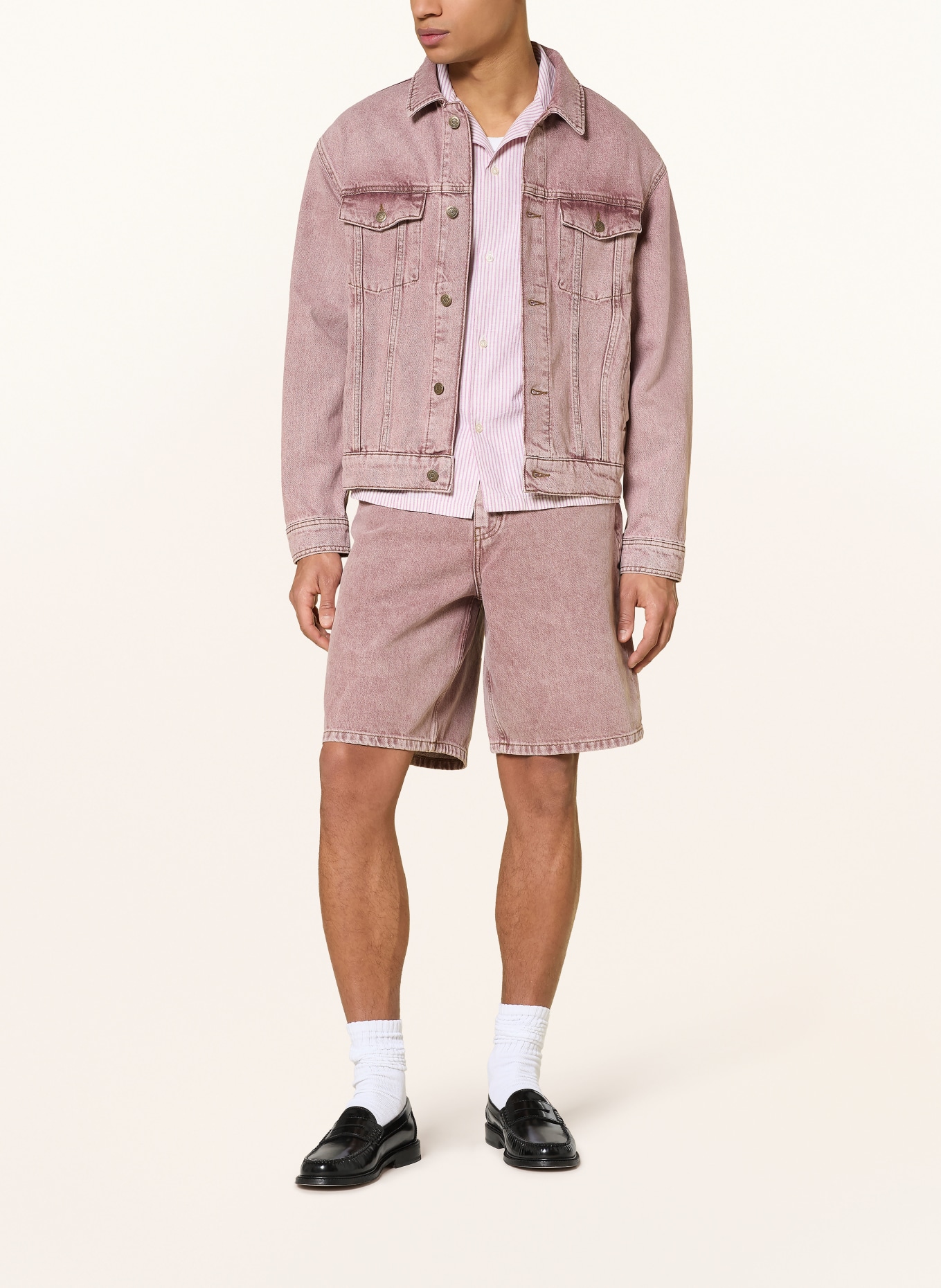 LES DEUX Jeansjas RALLY: 643 LIGHT PINK DENIM WASH
