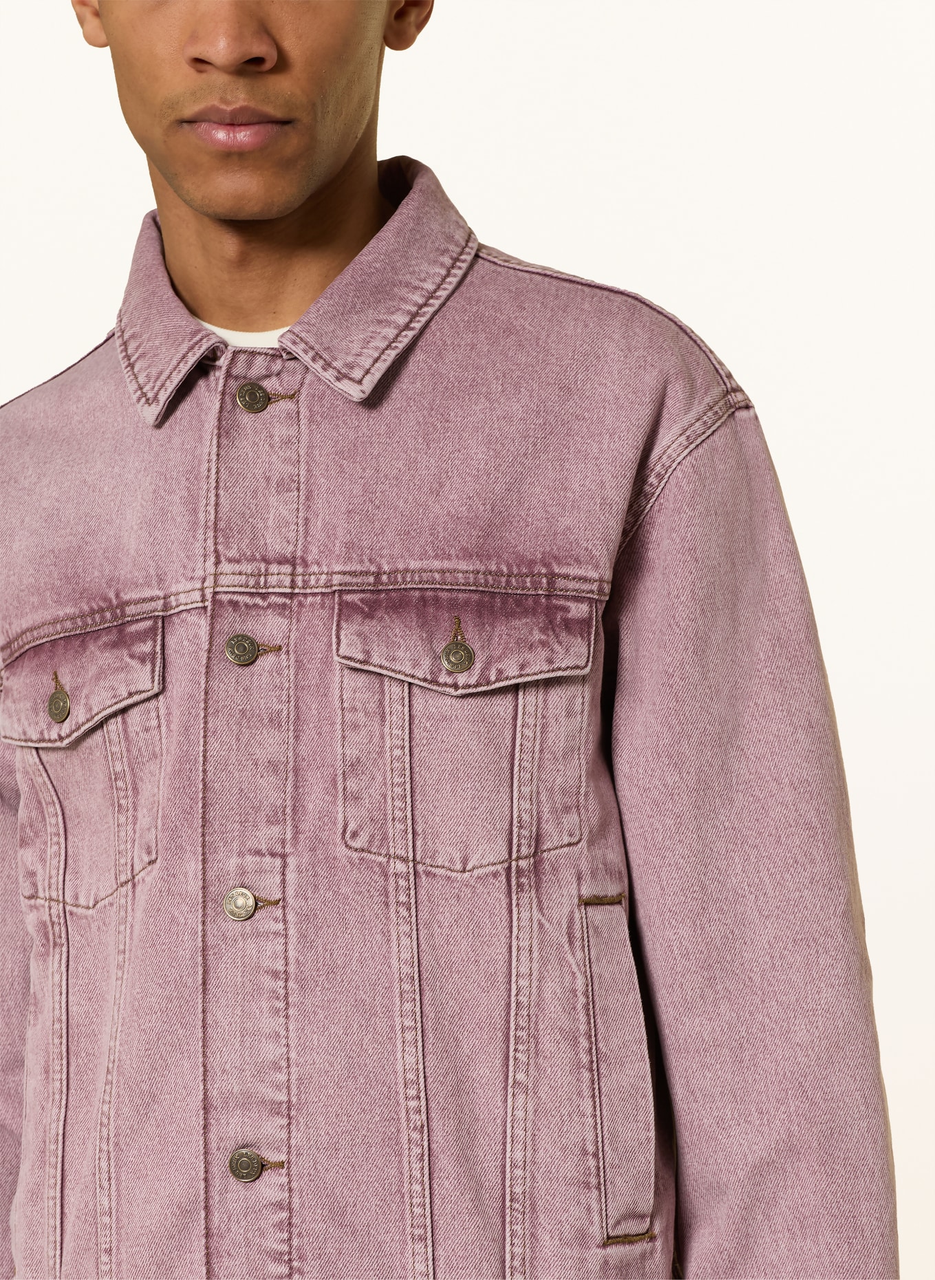 LES DEUX Džínová bunda RALLY: 643 LIGHT PINK DENIM WASH