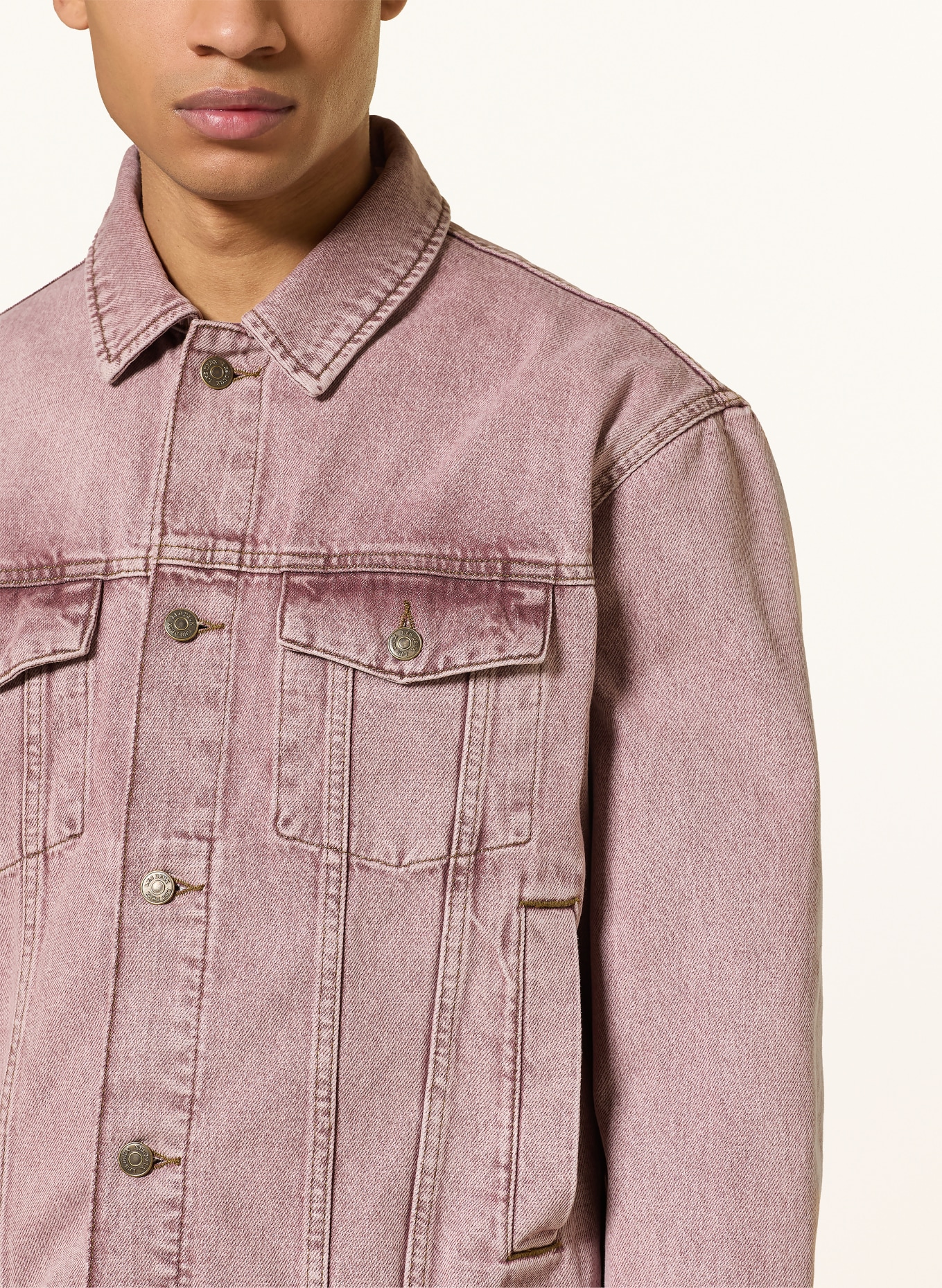 LES DEUX Jeansjas RALLY: 643 LIGHT PINK DENIM WASH