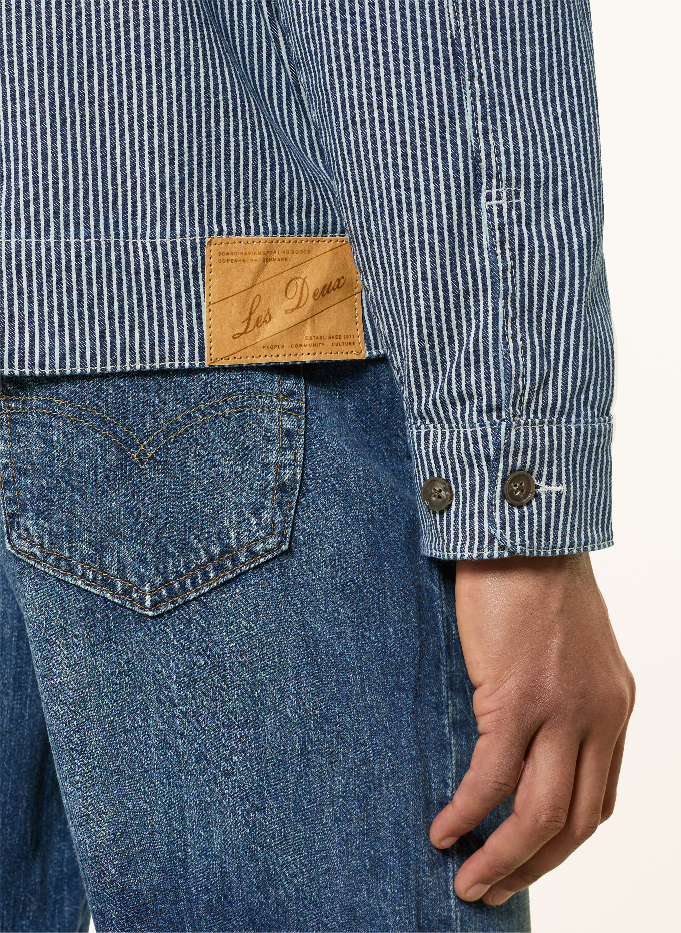 LES DEUX Džínová bunda ROBERT: 460 Dark Navy